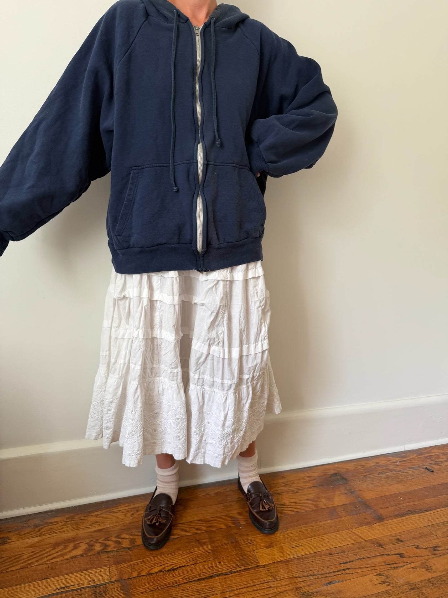 Navy Zip-Up Thermal Lined Hoodie