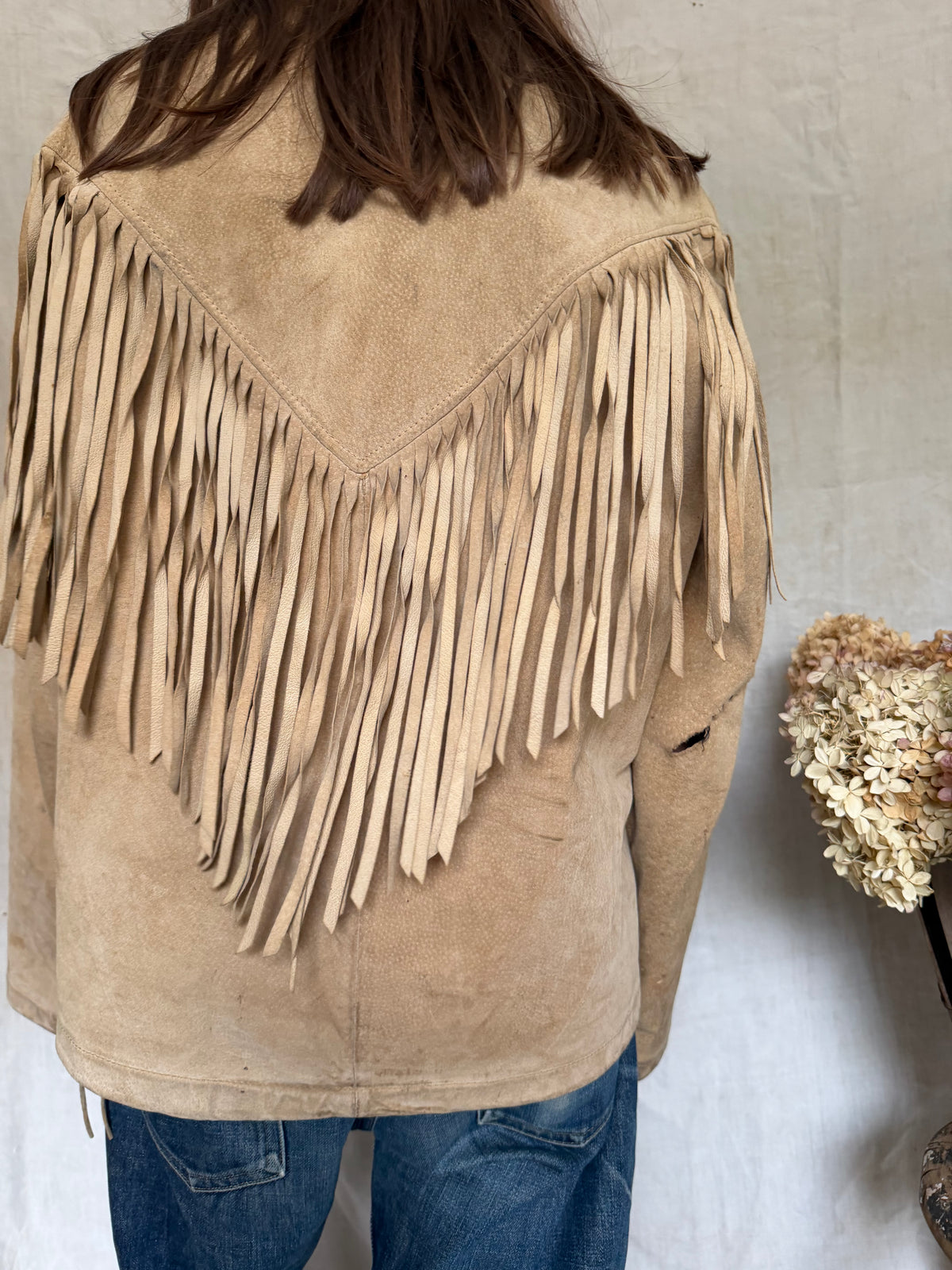 Suede Fringe Pullover