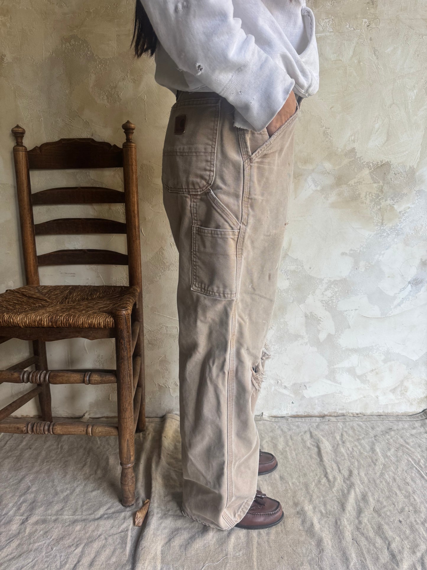 Distressed Tan Carhartt Workwear Pants