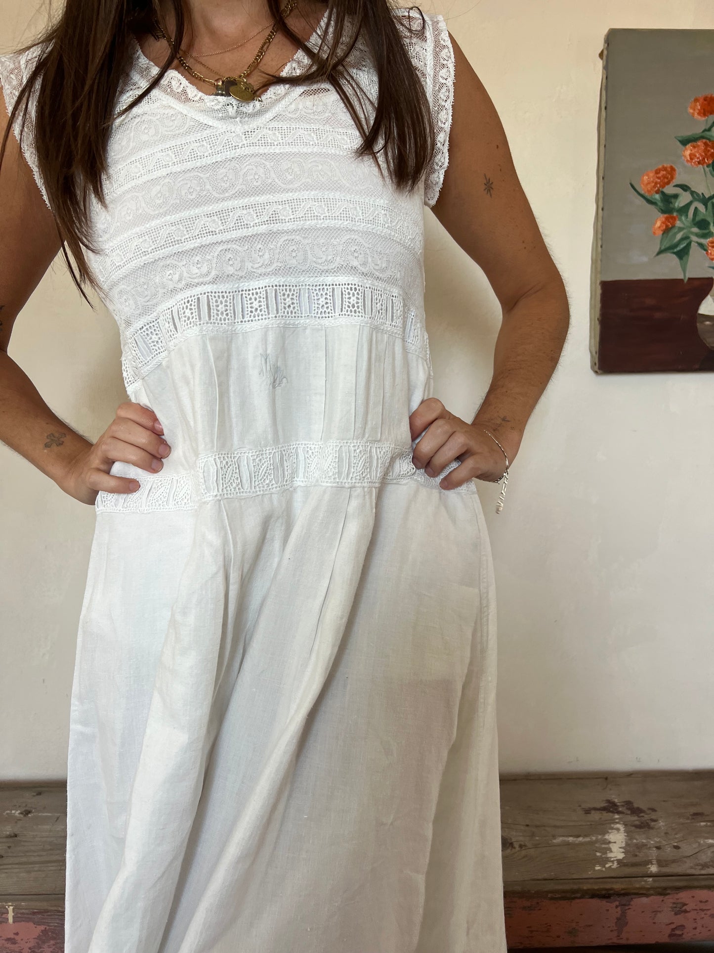 Antique White Lace Dress