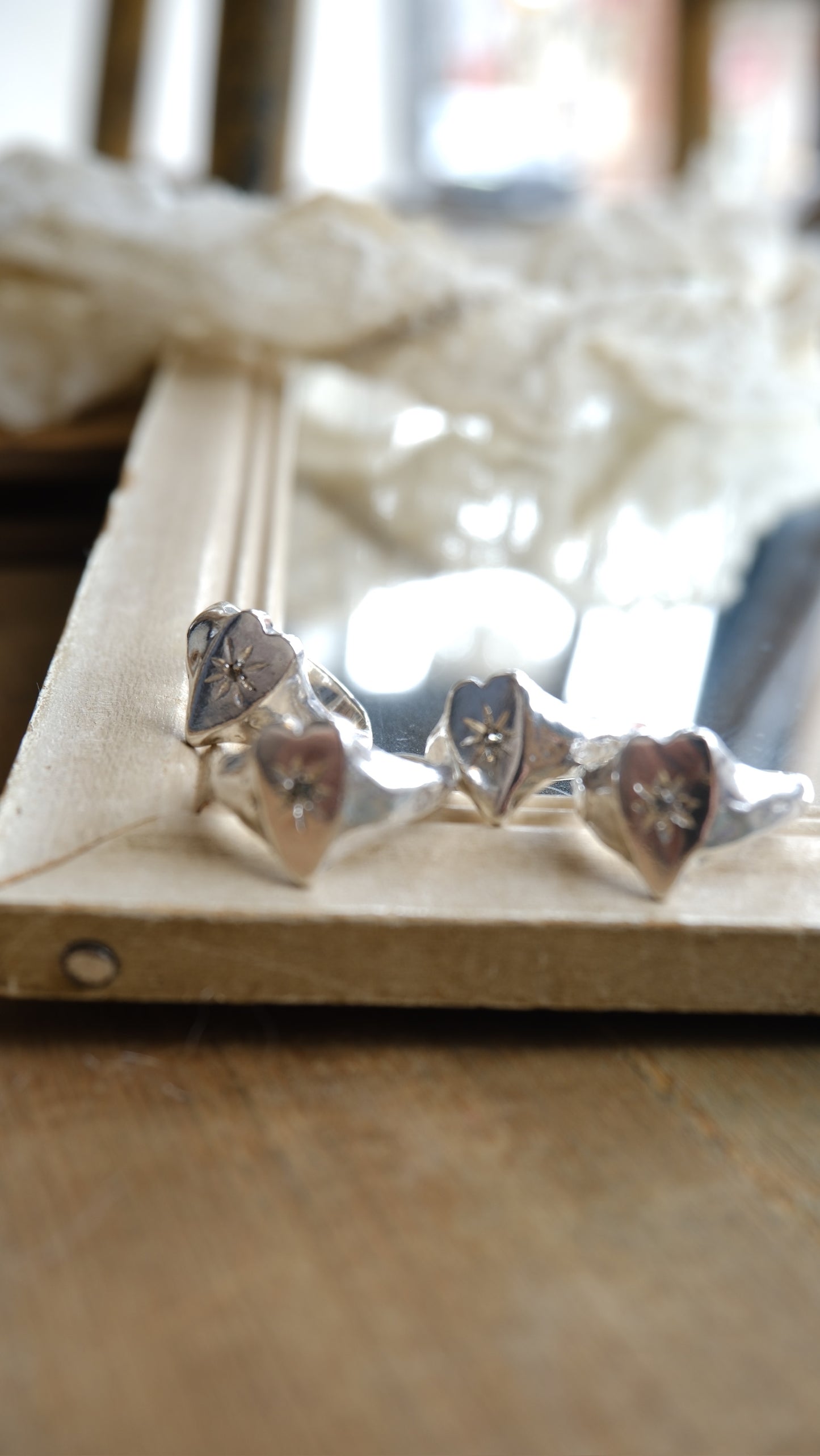 Heart Signet with Starset Sapphires by Rosalind Studio