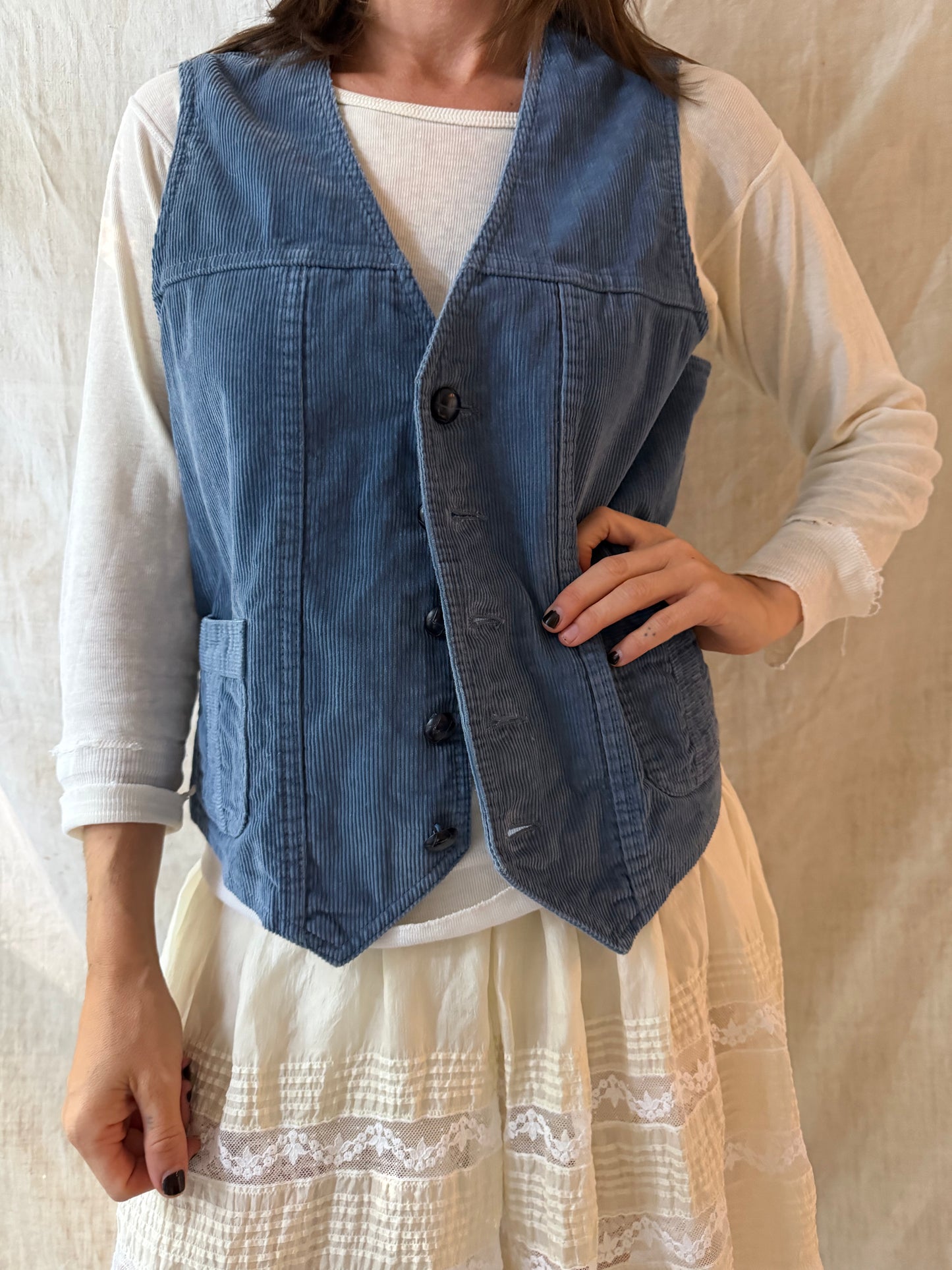 Blue Corduroy Vest