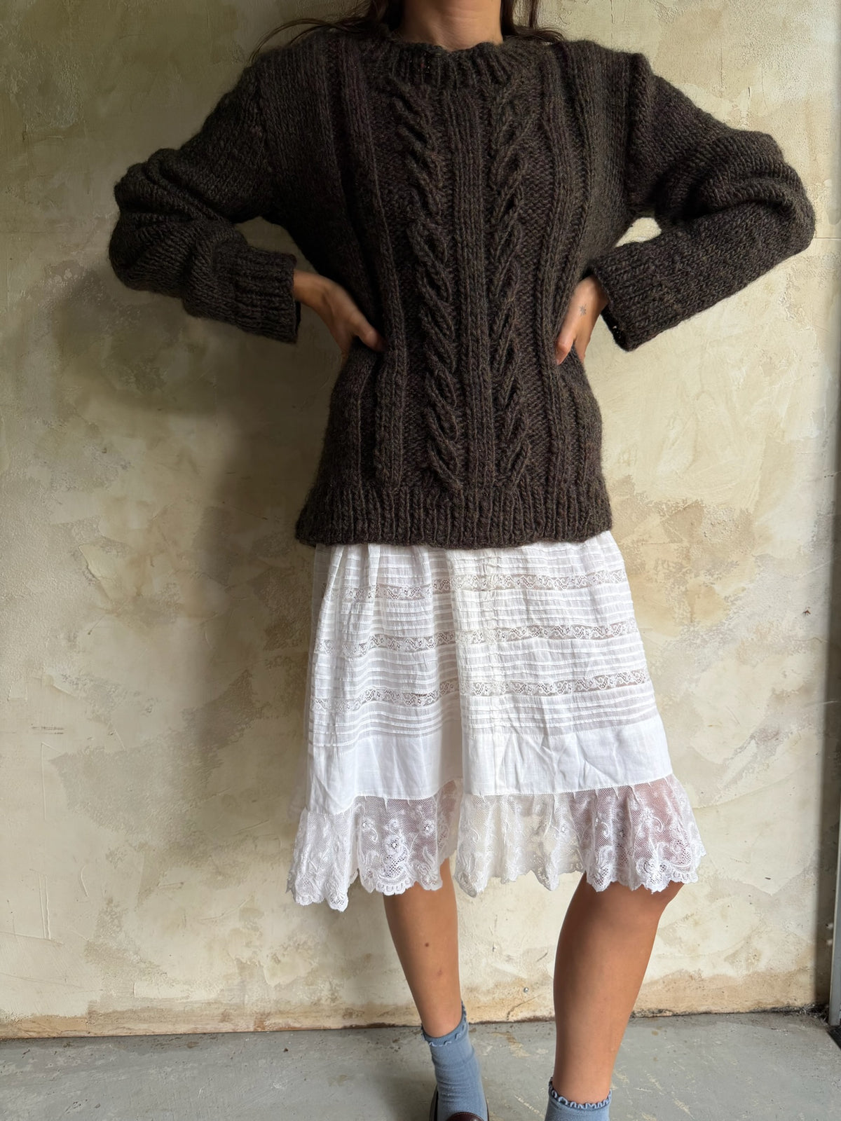 Handmade Brown Wool Sweater