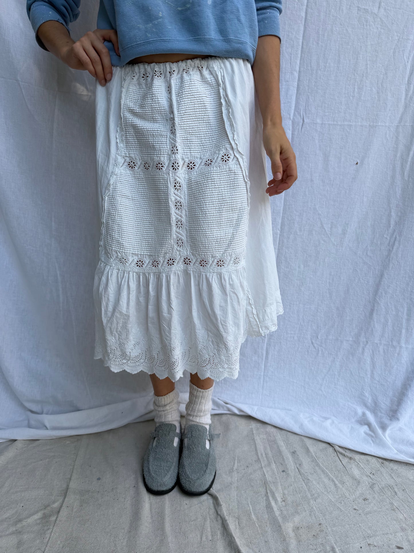 Reworked Antique Christening Gown Skirt 02