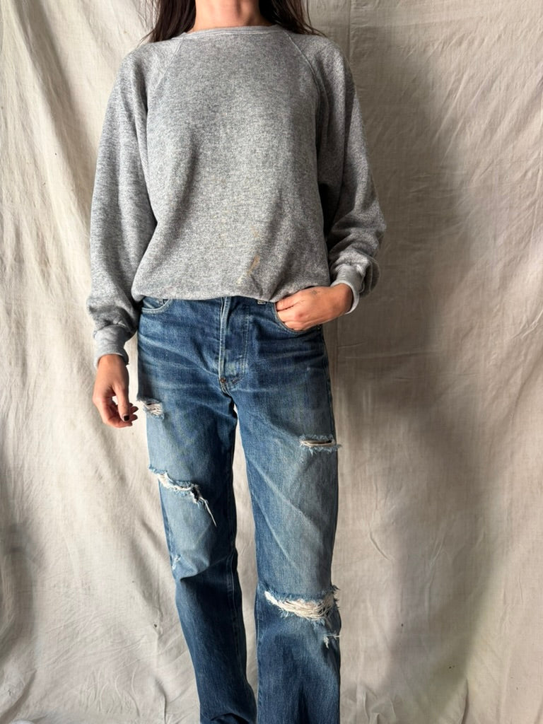 Speckled Grey Painters Crewneck