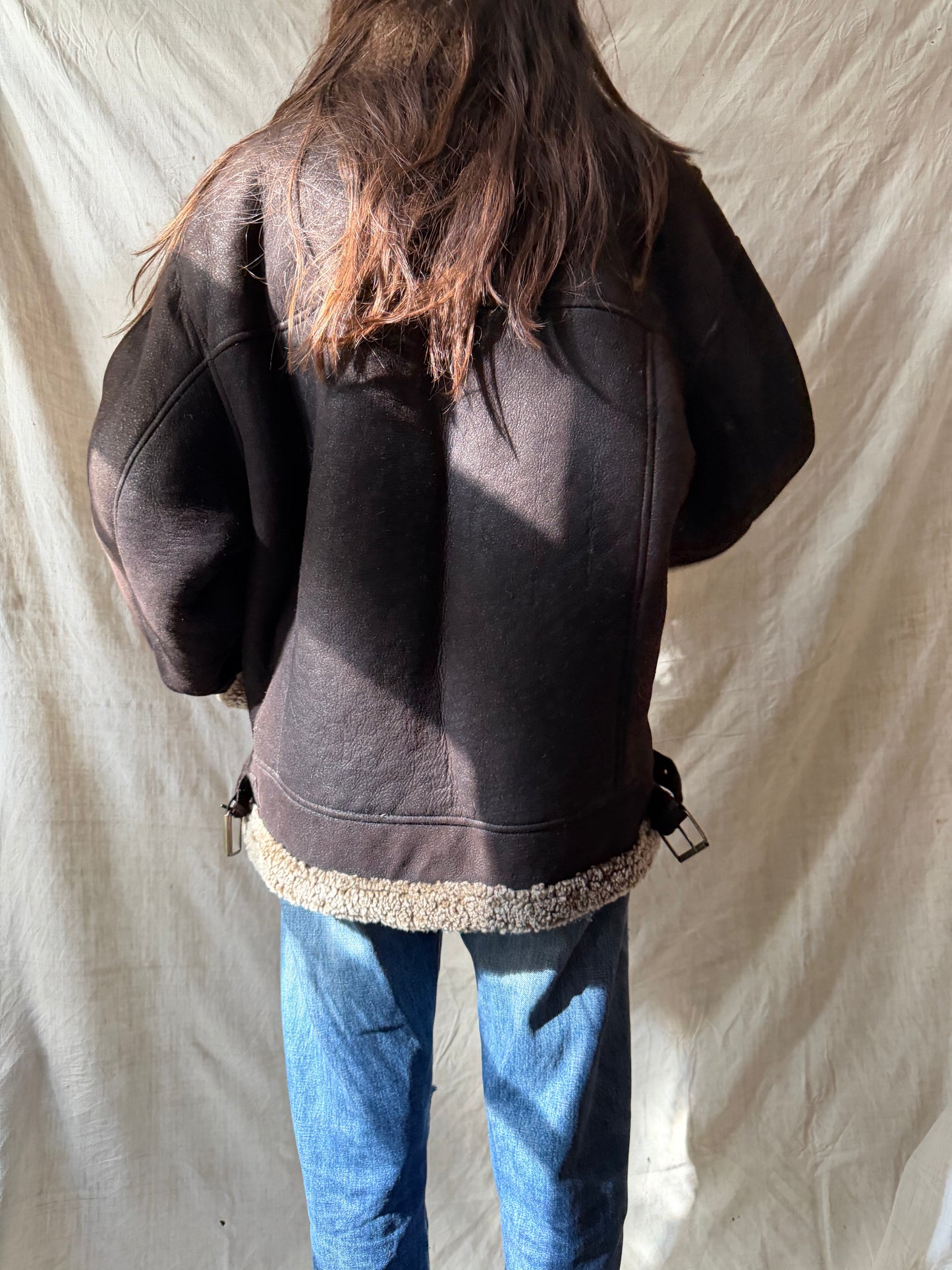 Dark Brown Shearling Jacket