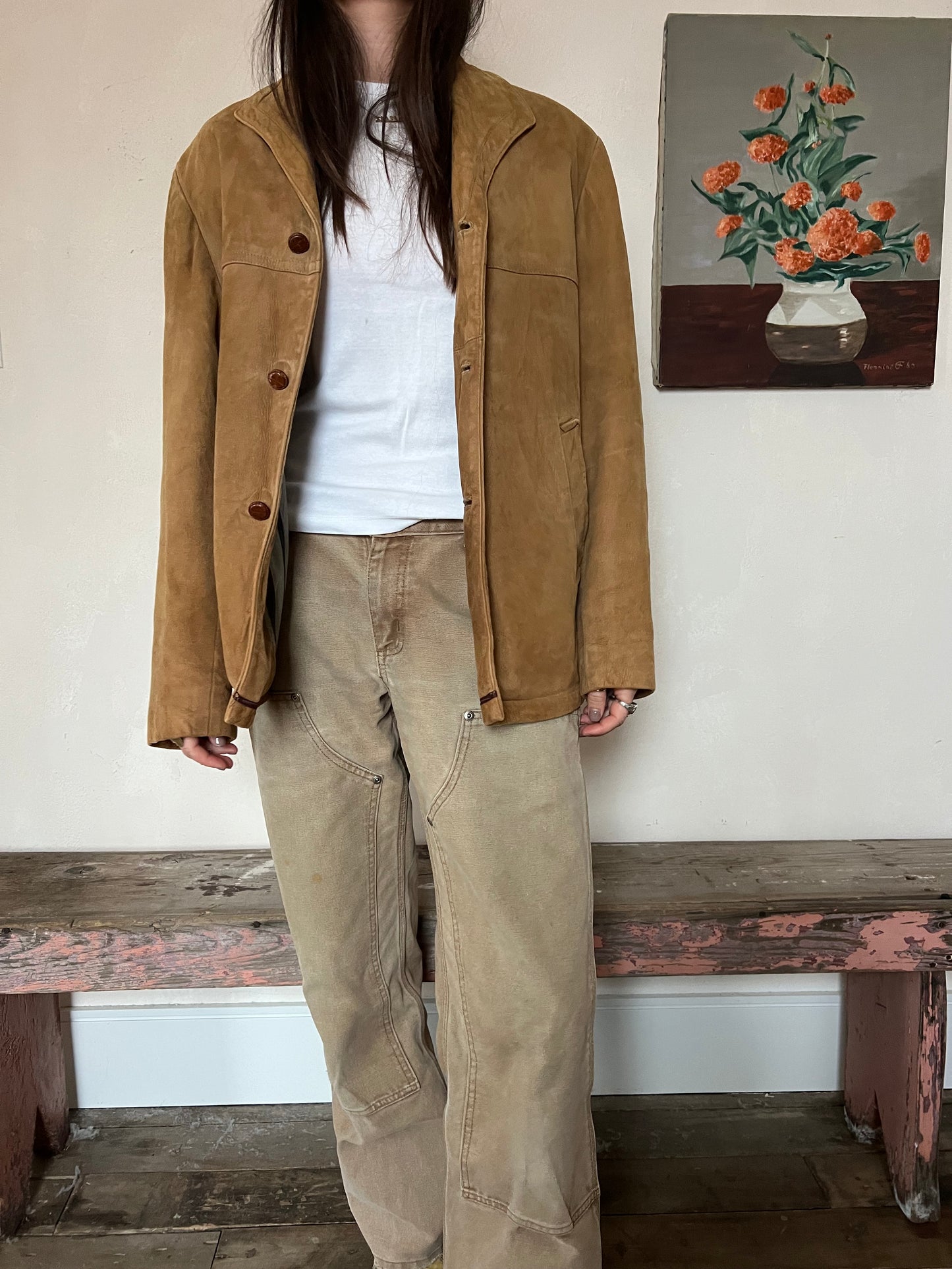 Tan Suede Blazer Jacket