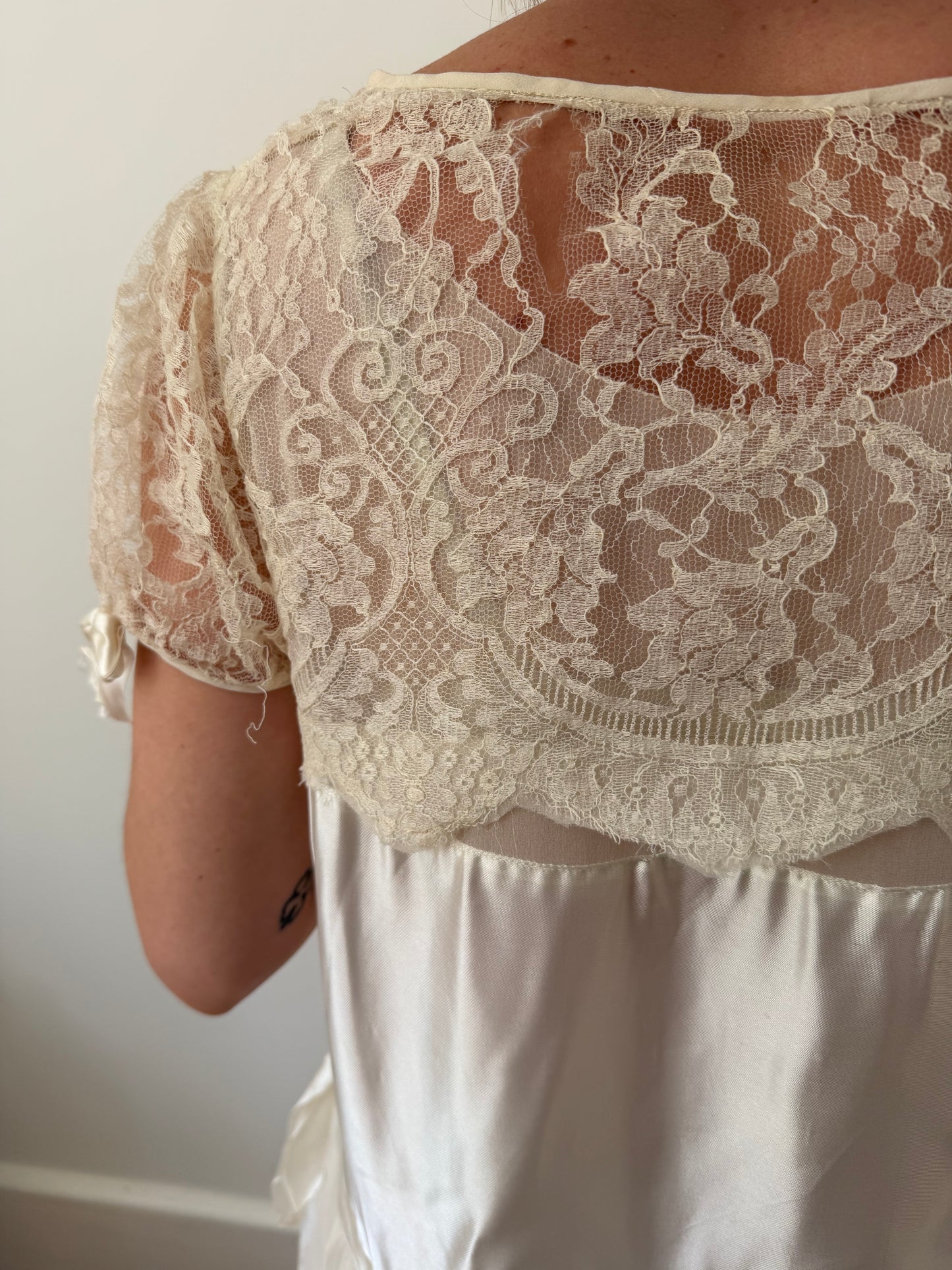 1930s Silk + Lace Wedding Dress