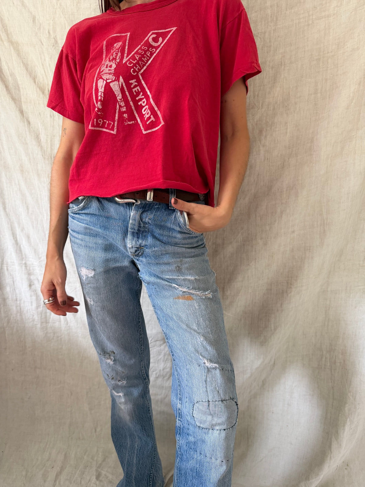 Red Keyport Varsity Tee