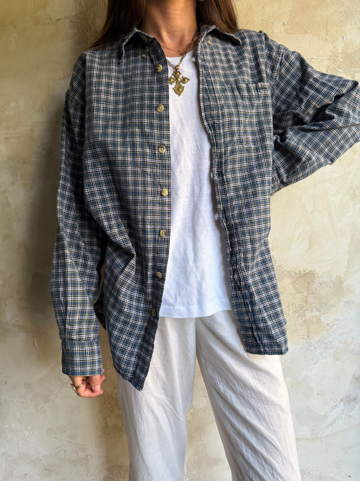 Blue Checkered Button Up