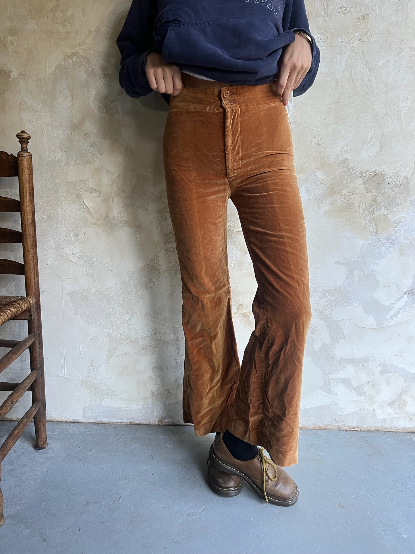 Copper Velour 70s Flares