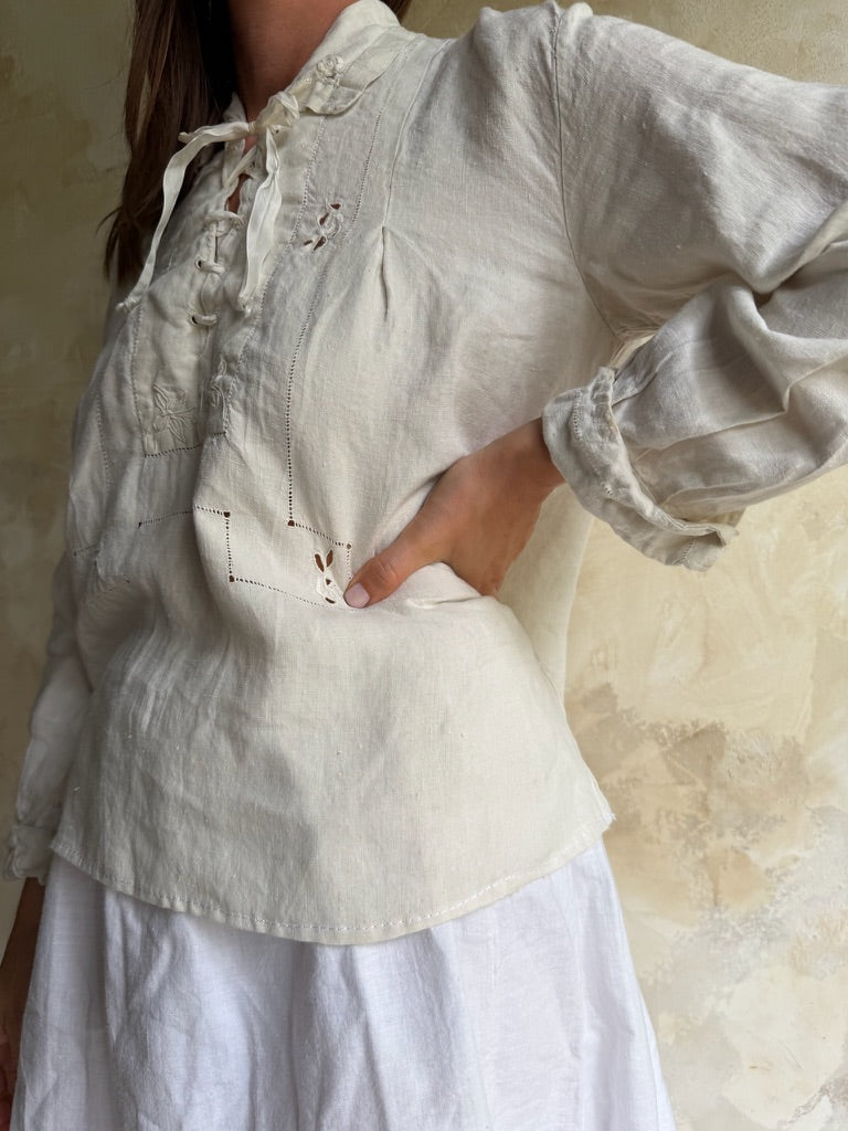 Antique Italian Linen Blouse