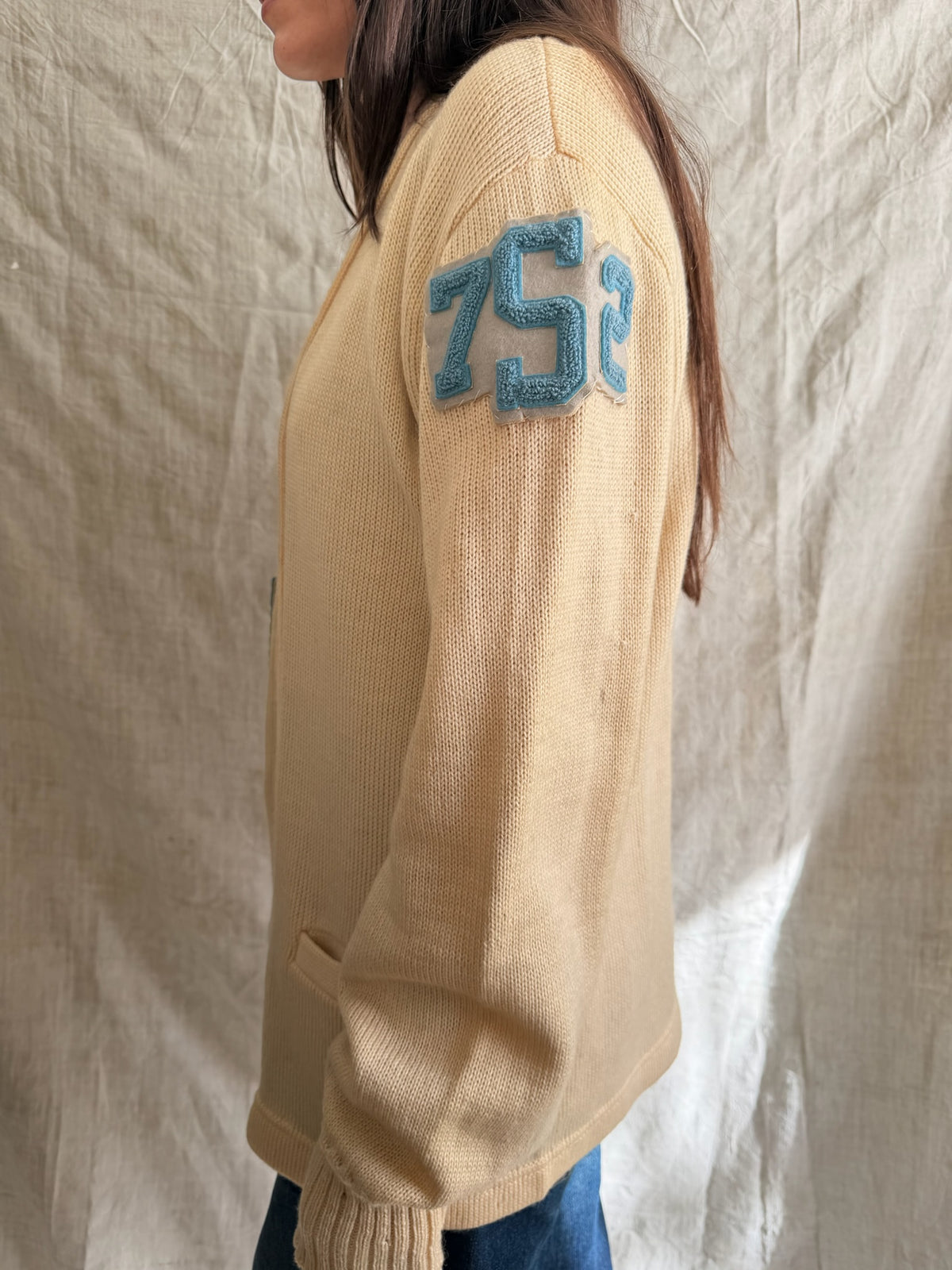 Cream “S” Varsity Cardigan