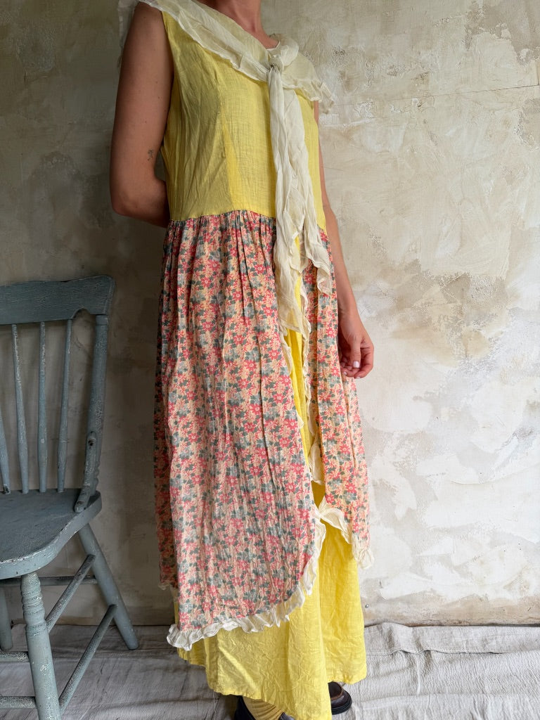 Antique Yellow Floral Dress