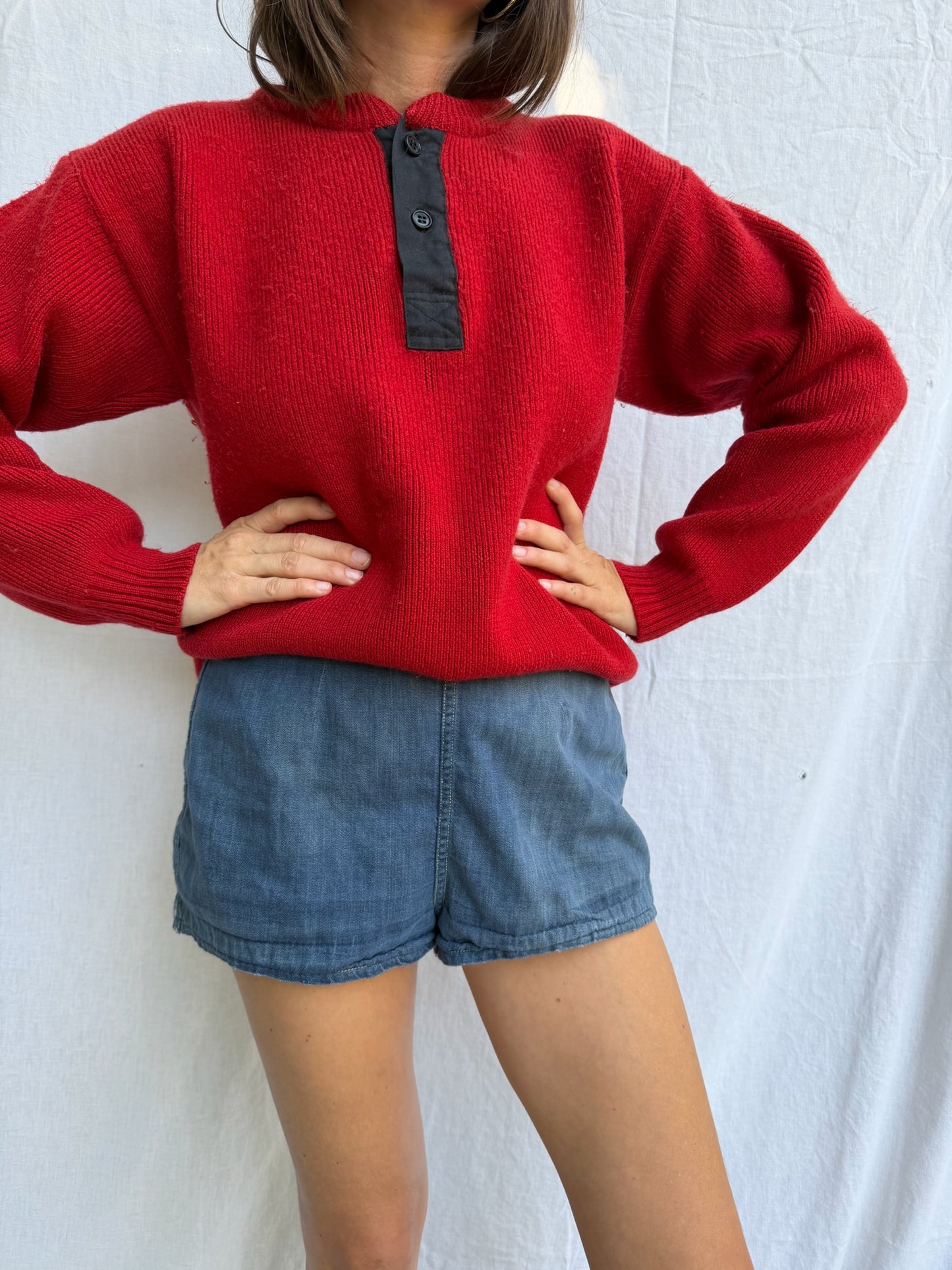 Cherry Red Wool Sweater