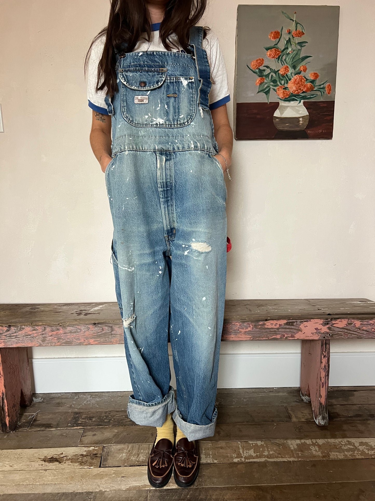 Faded Painters Denim Overalls