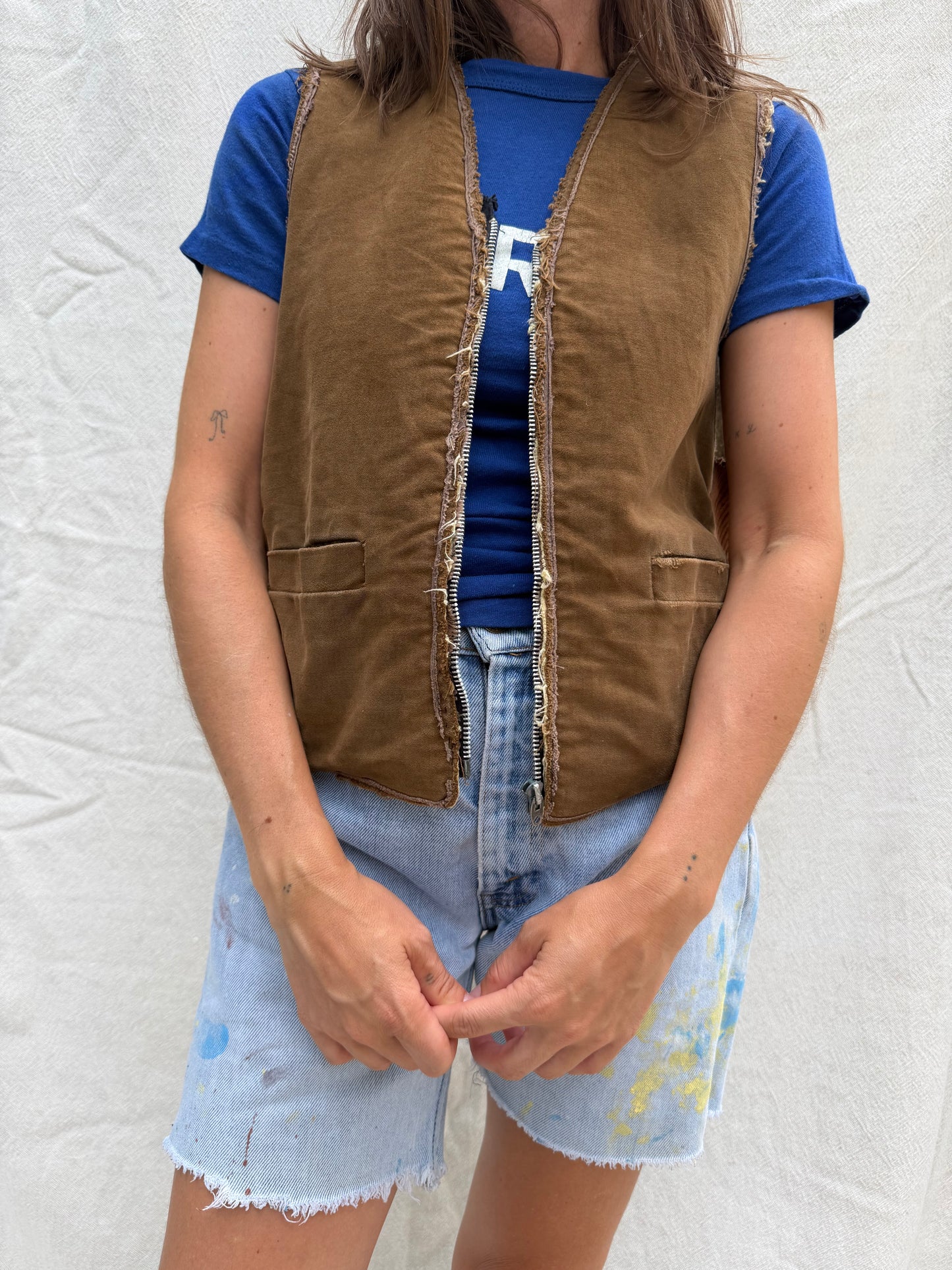 Distressed Brown Vest