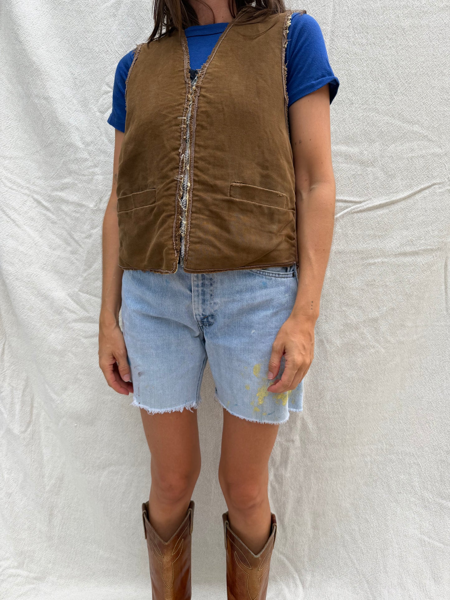 Distressed Brown Vest
