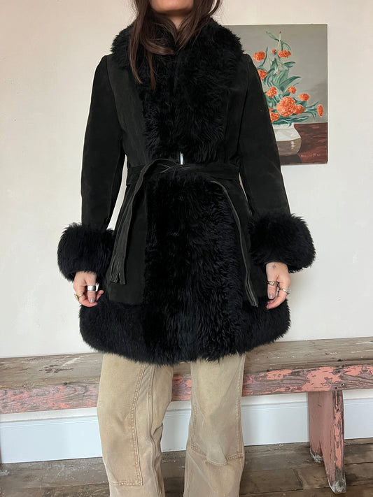 Black Suede Penny Lane Coat