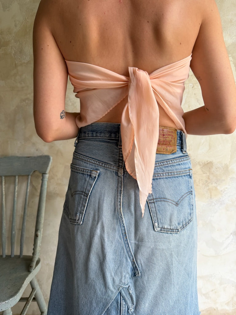 Peachy Satin Scarf