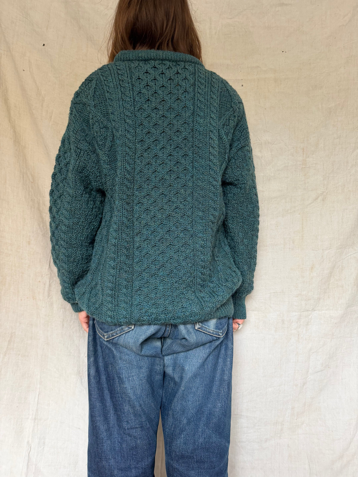 Sea Blue Irish Fisherman Sweater
