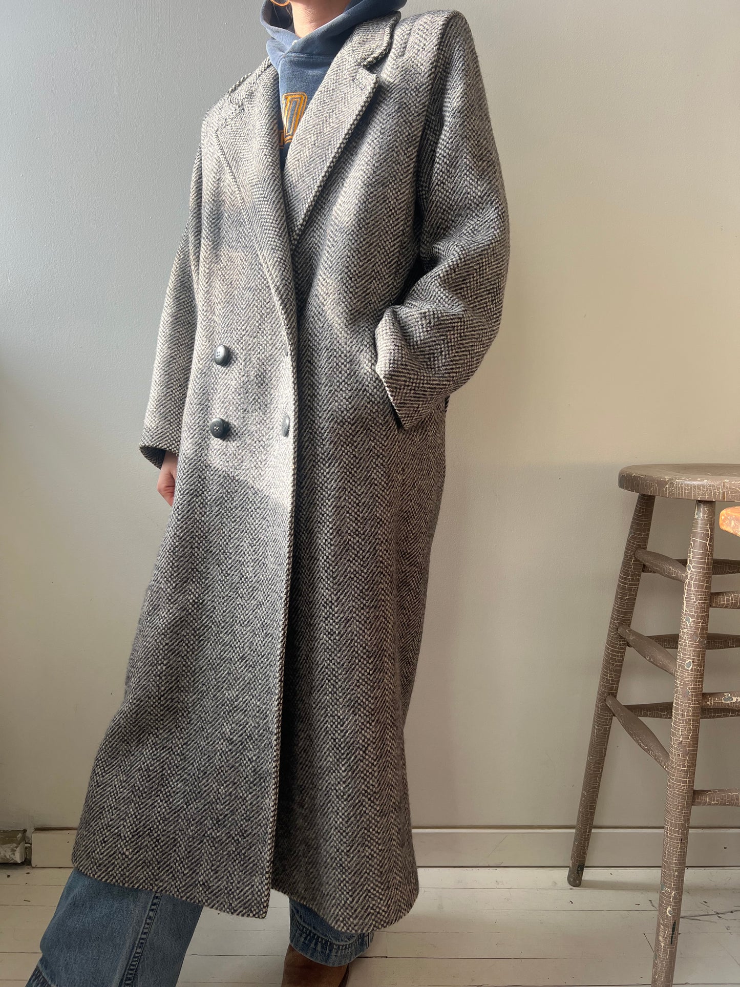 Salt and Pepper Wool Trench