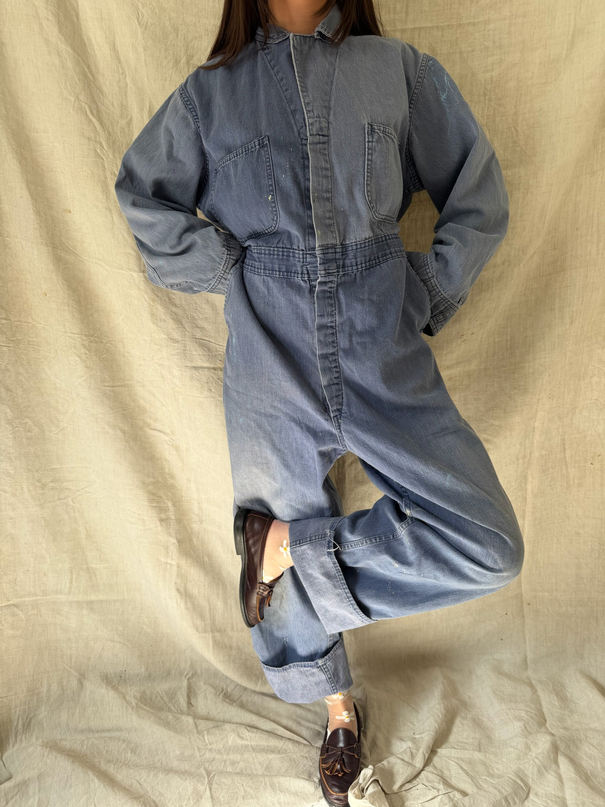 Faded Denim Painters Coveralls