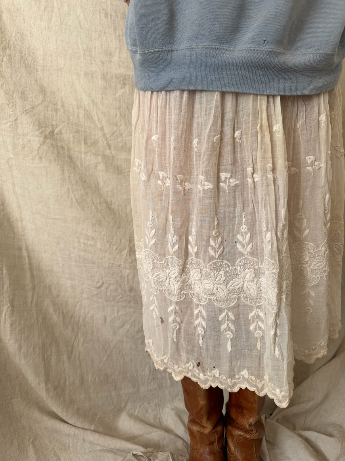 Antique Embroidered Skirt
