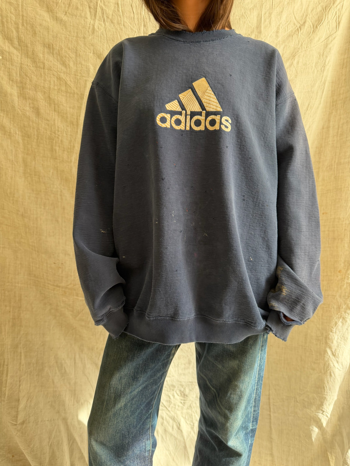 Super Distressed Adidas Crewneck