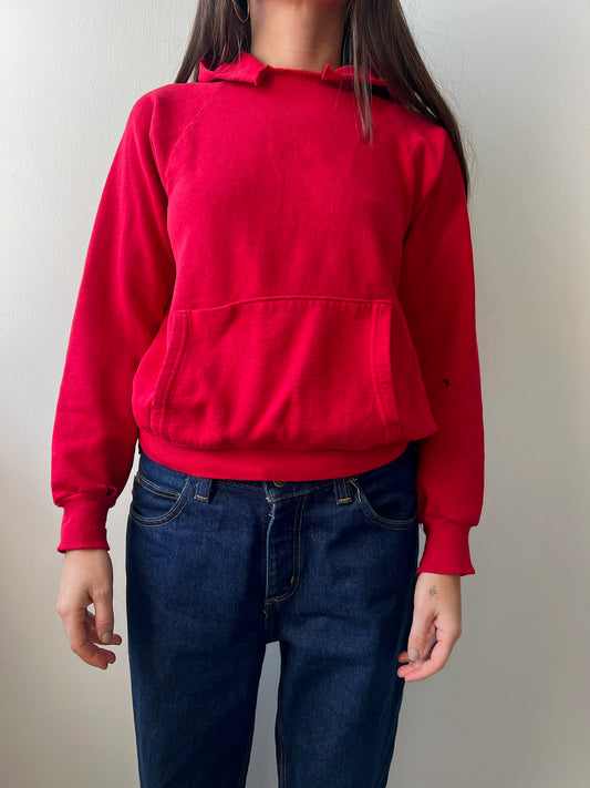 Cherry Red Plain Hoodie