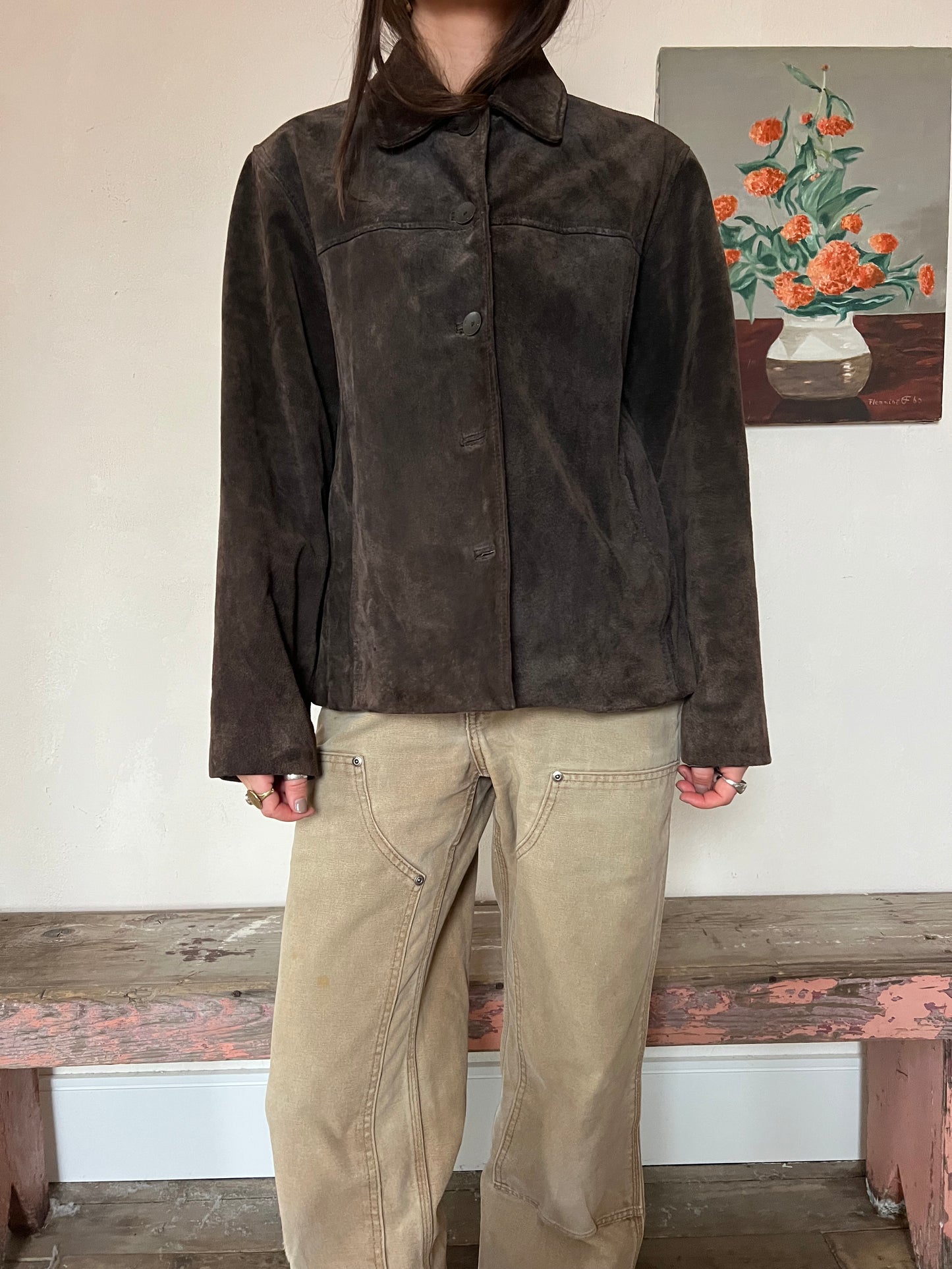 Chocolate Brown Light Suede Jacket