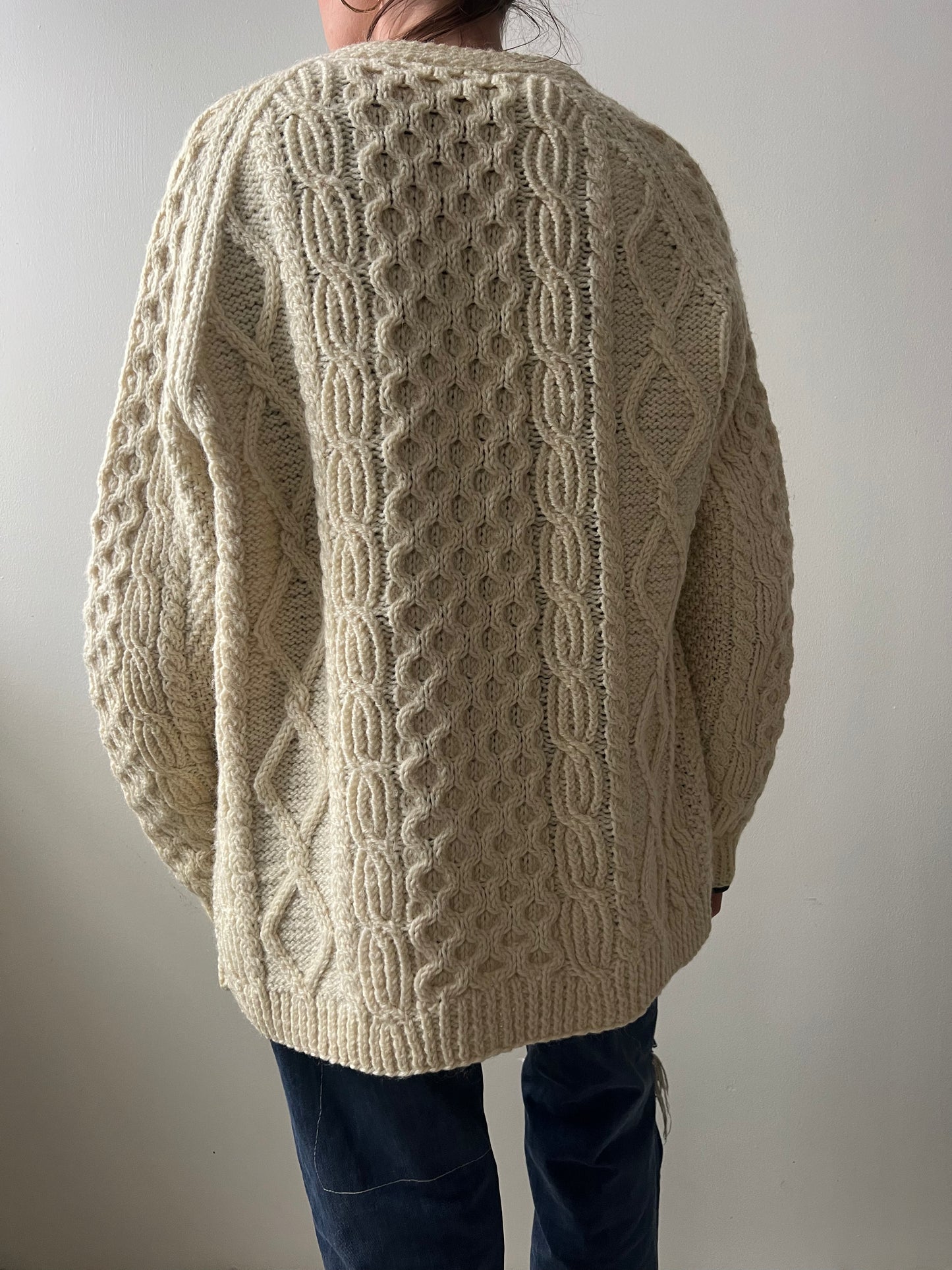 Cream Cable-knit Irish Cardigan