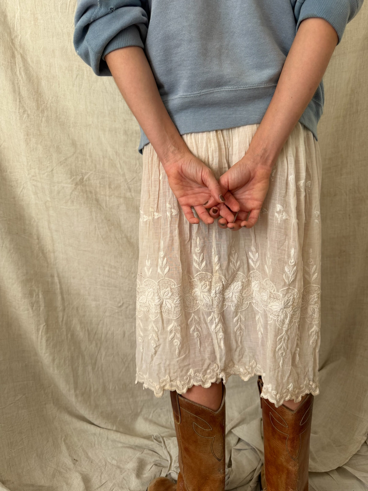 Antique Embroidered Skirt