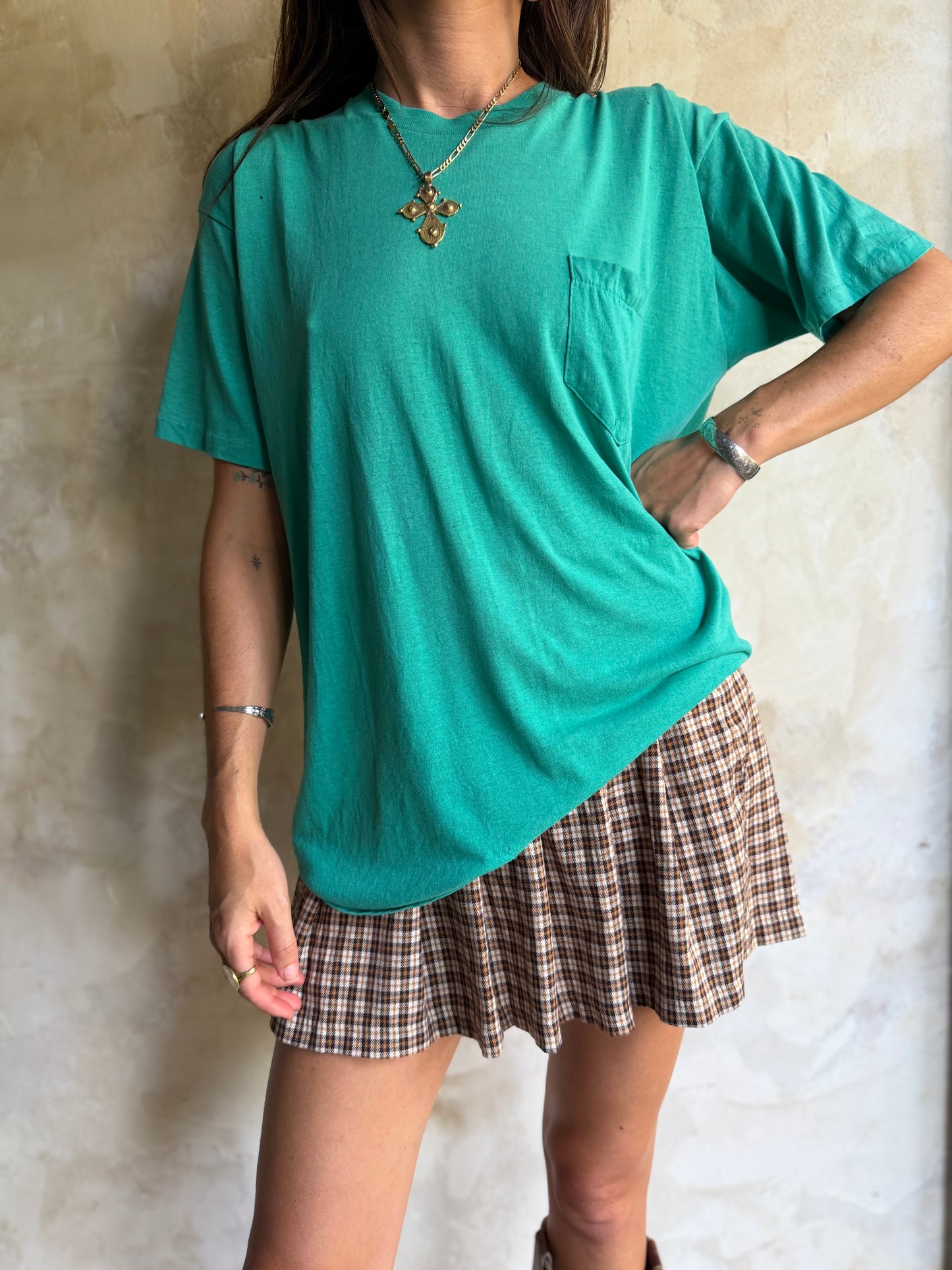 Super Thin Green Pocket Tee