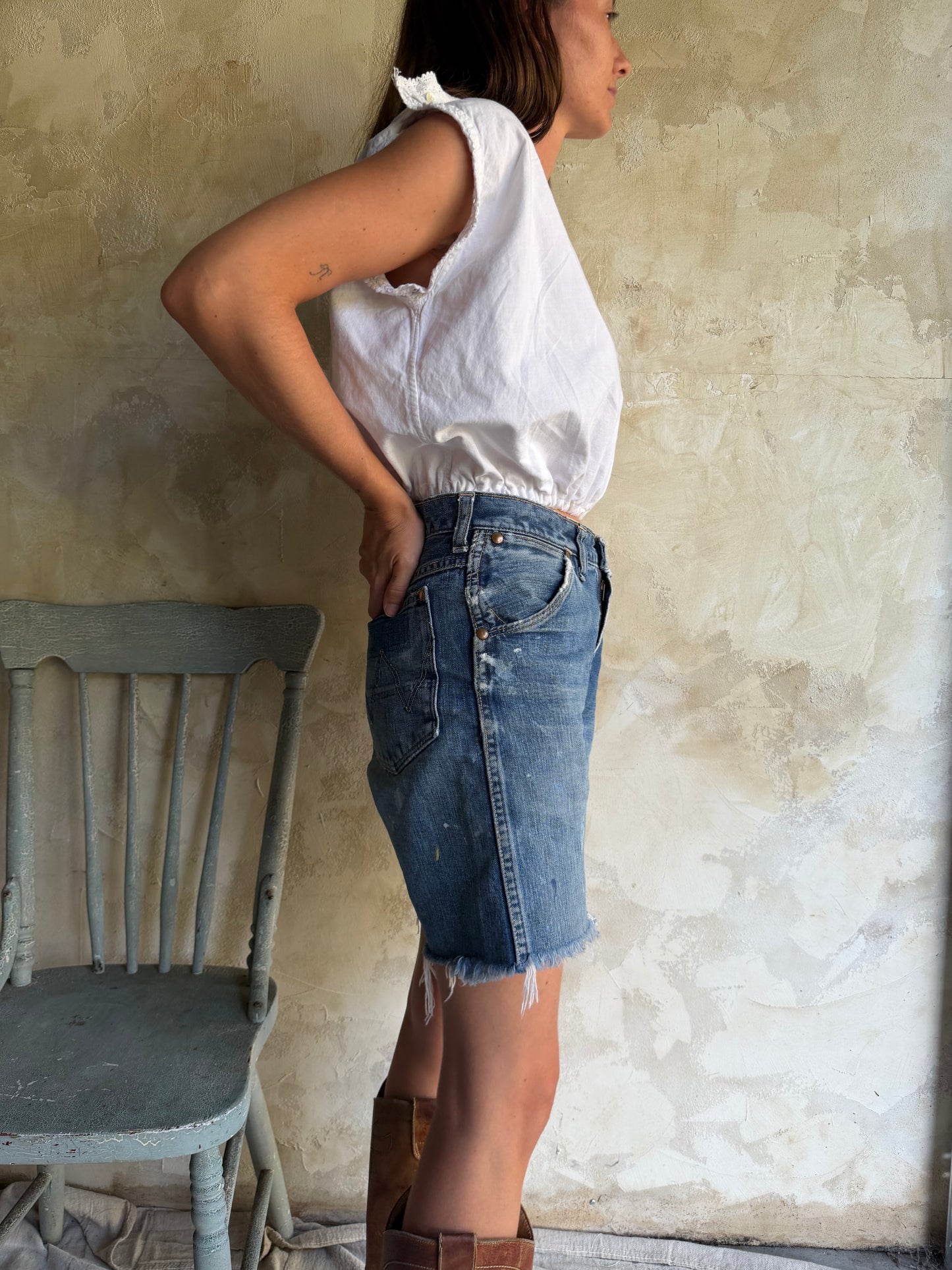 Reworked Antique Crop Blouse 01