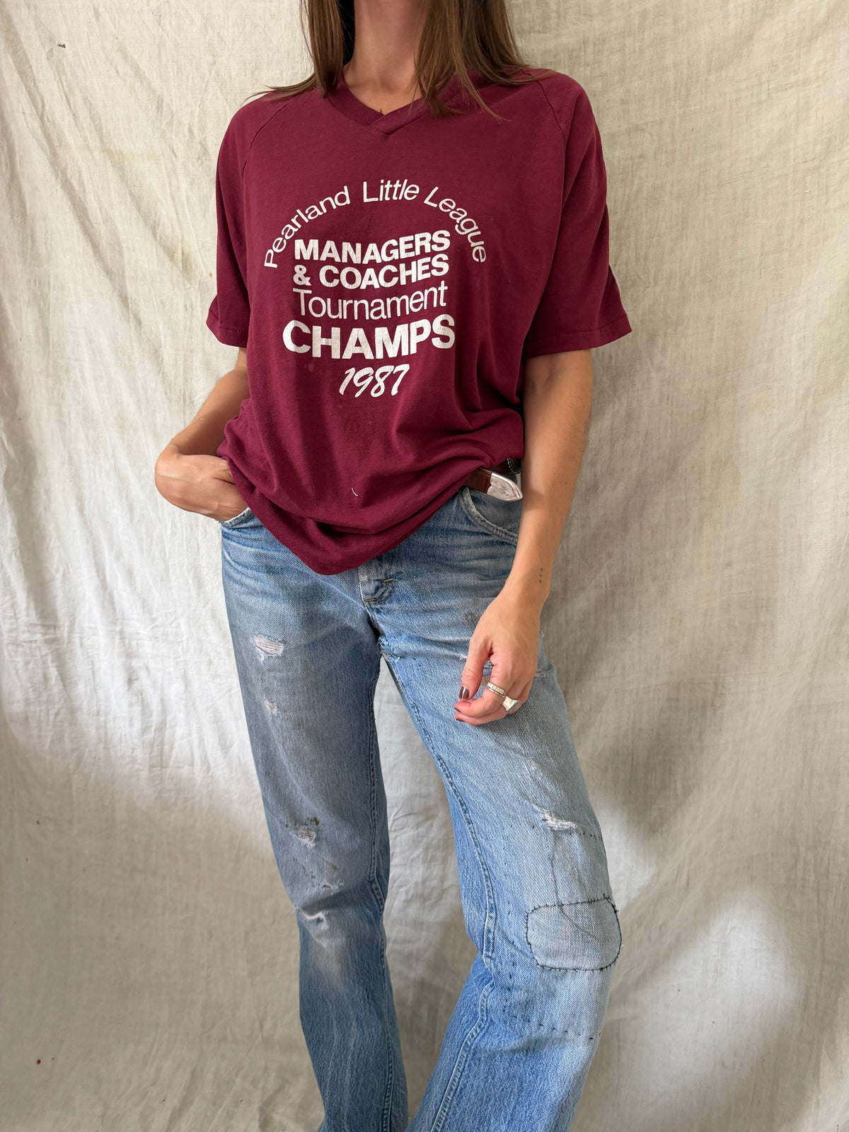 Maroon Varisty Tee