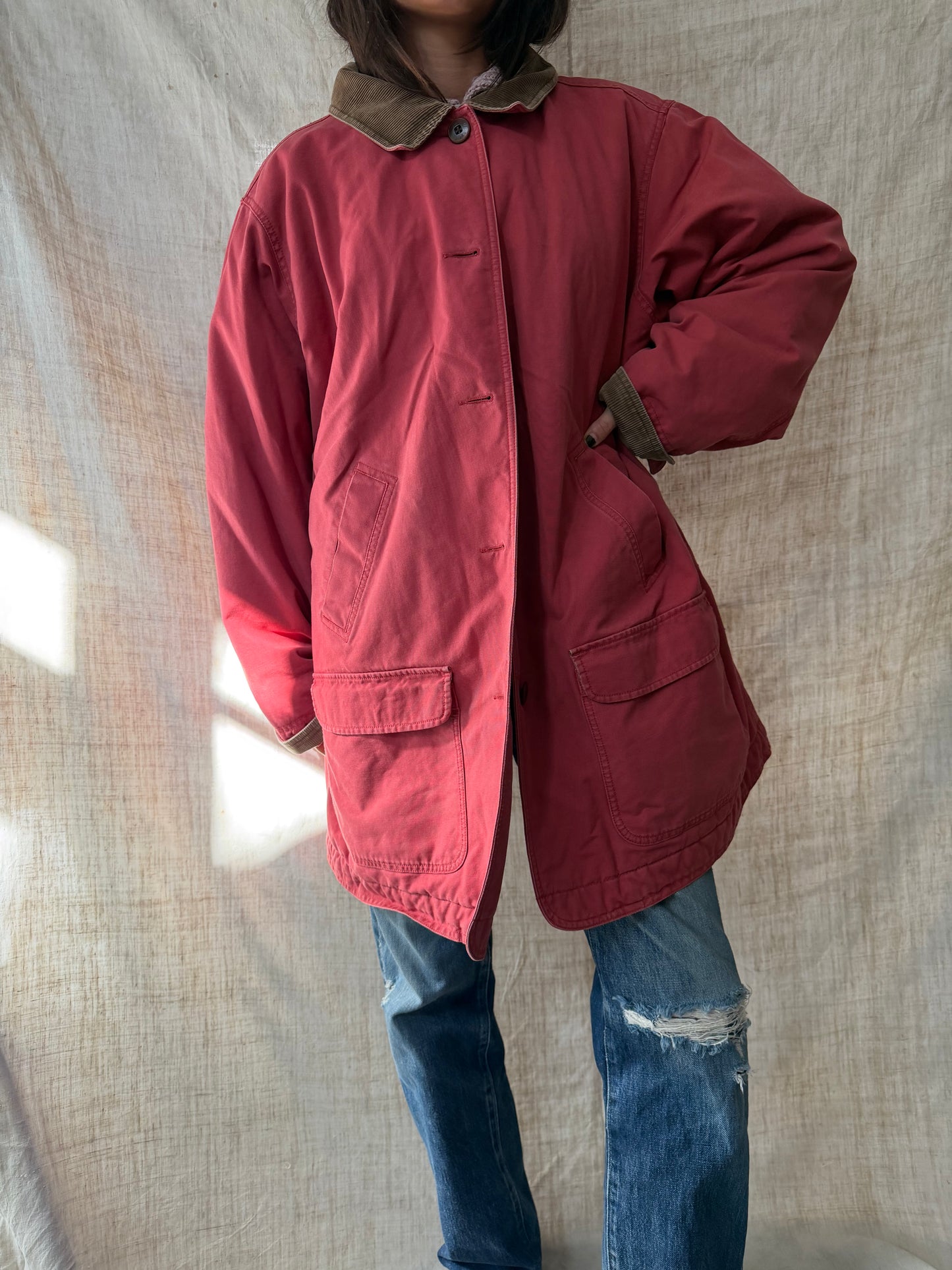 Faded Red LL Bean Barn Coat