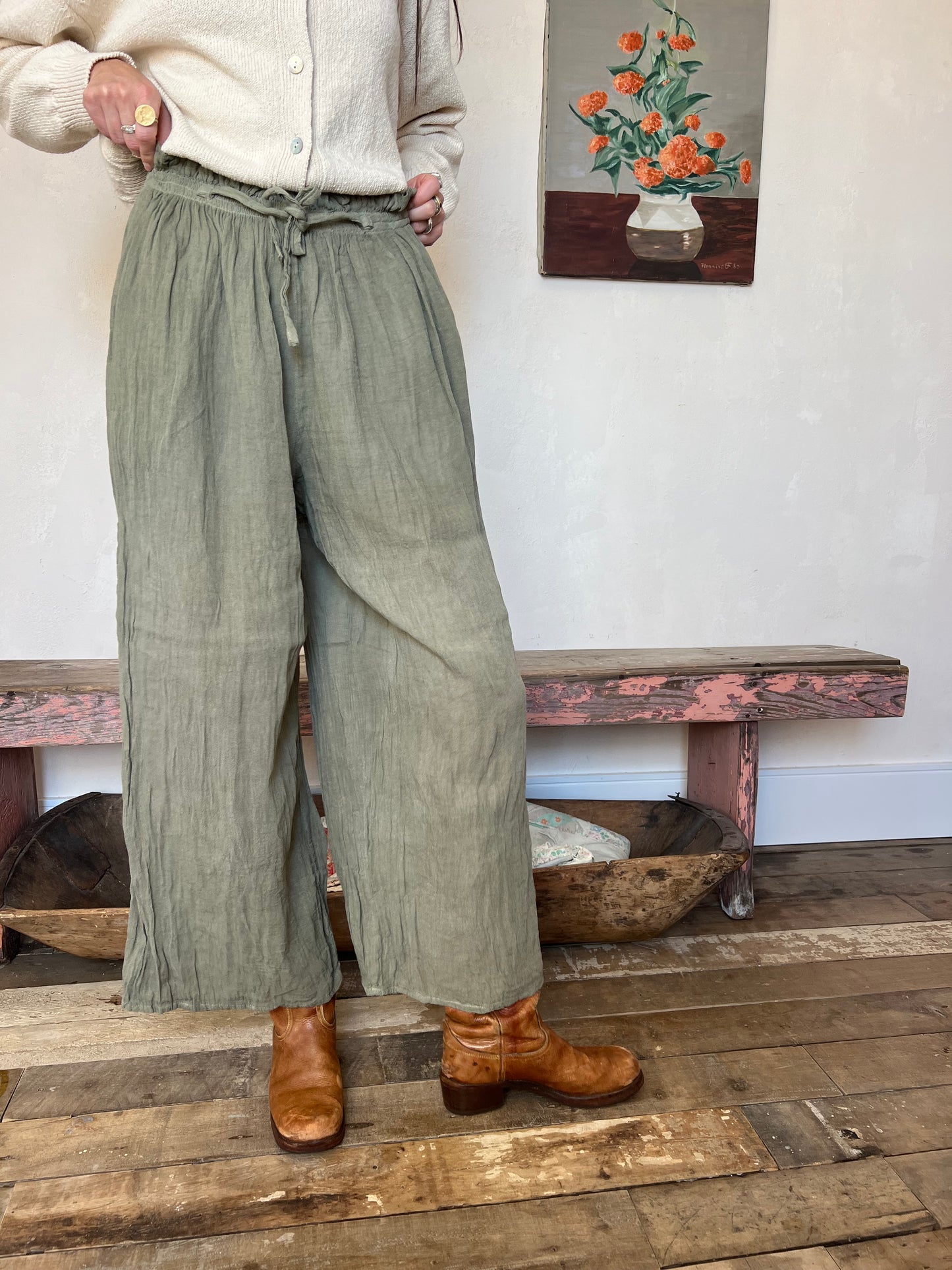 Oaxacan Sage Cotton Pant