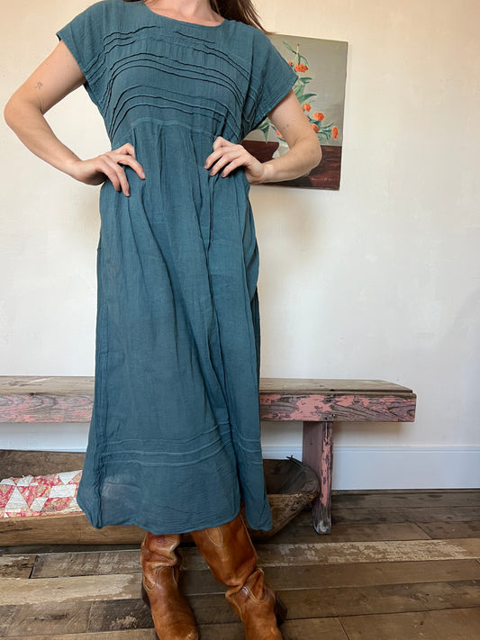 Oaxacan Prairie Dress in Teal