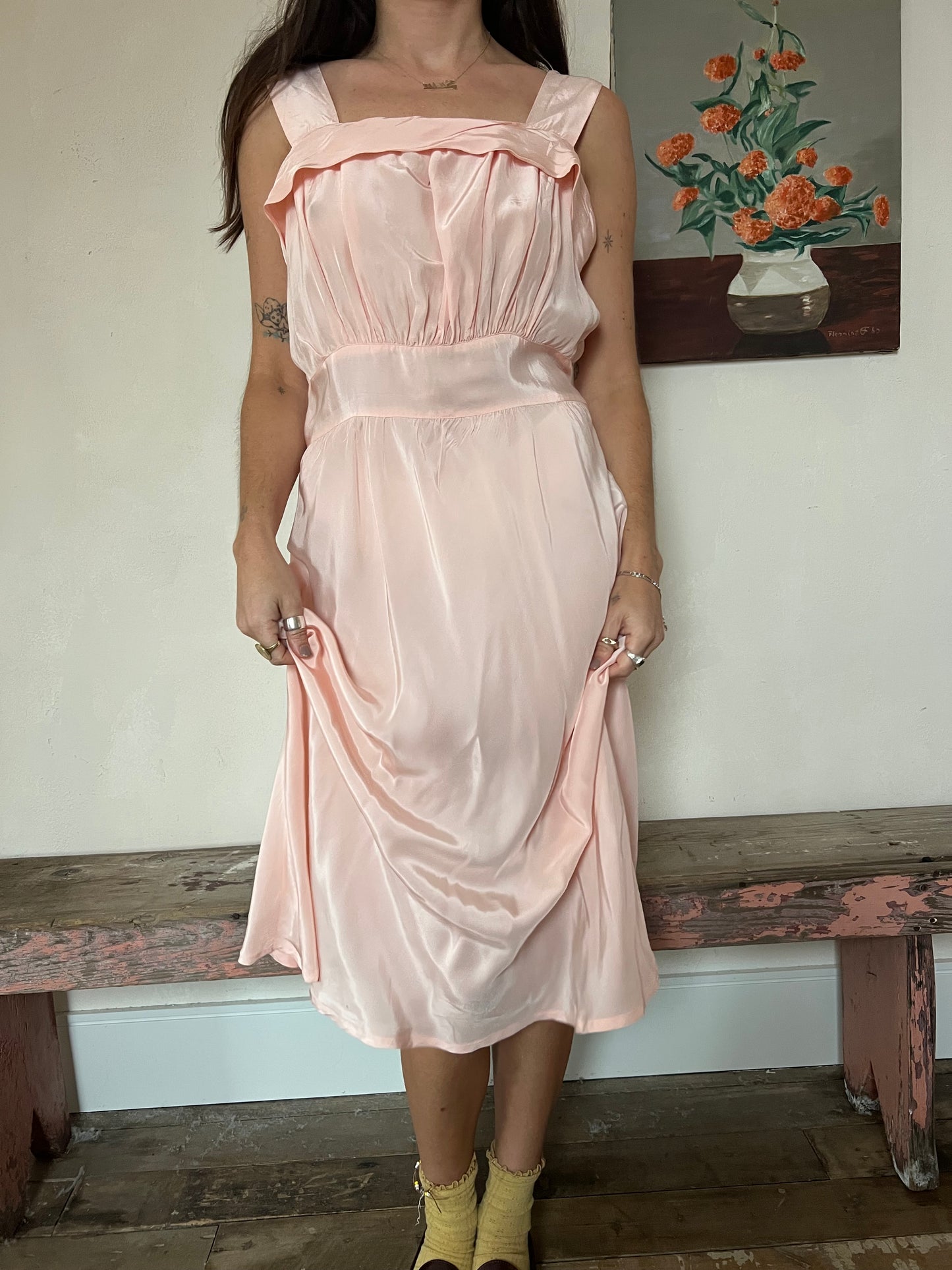 Light Pink Satin Slip Dress
