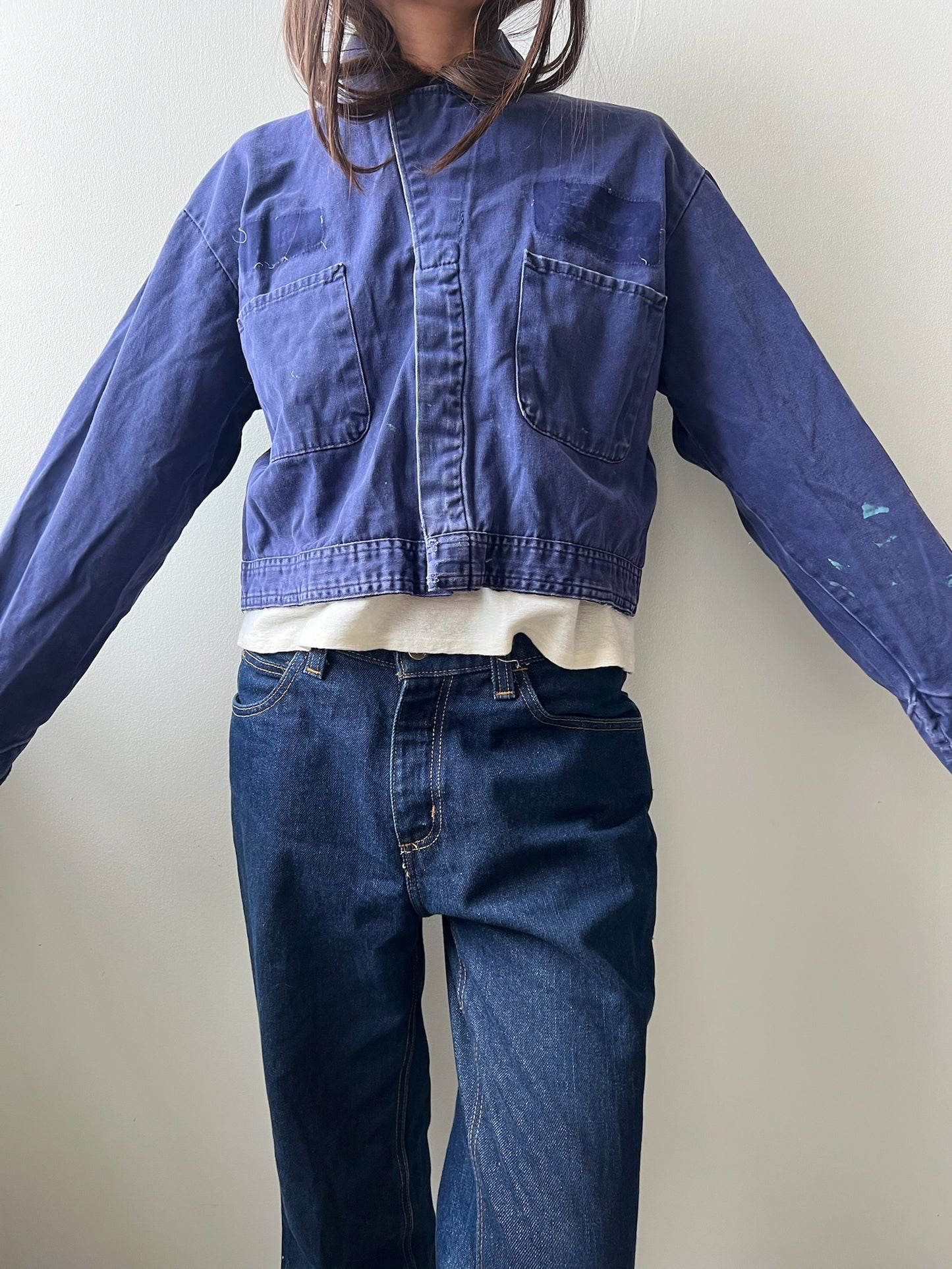 Cropped Indigo Blue Coveralls