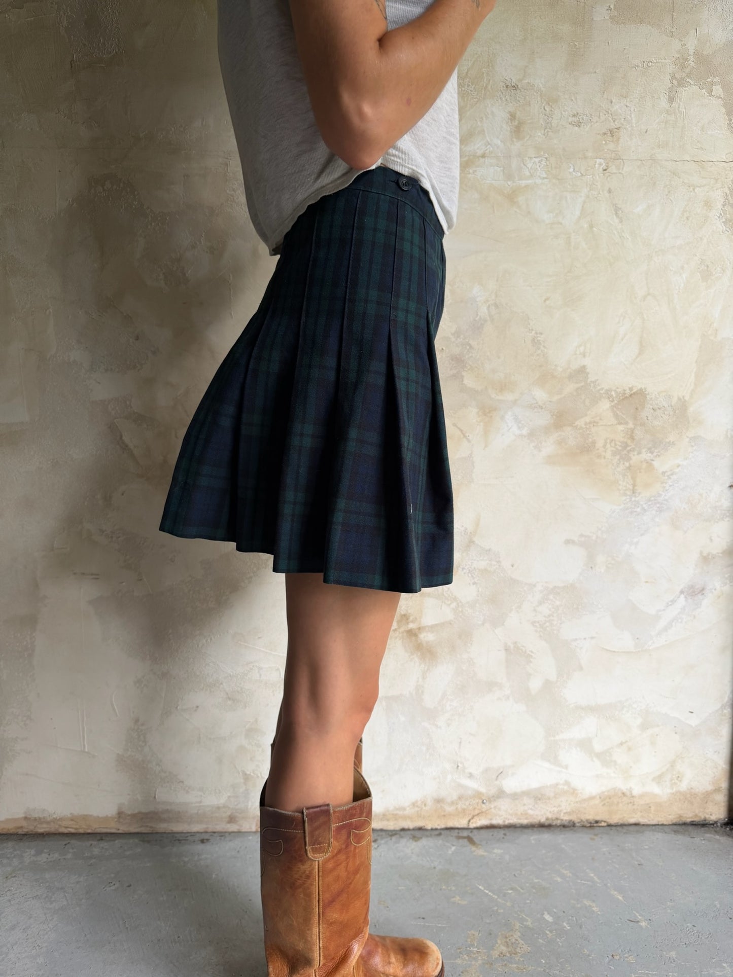 Blue + Green Plaid Kilt