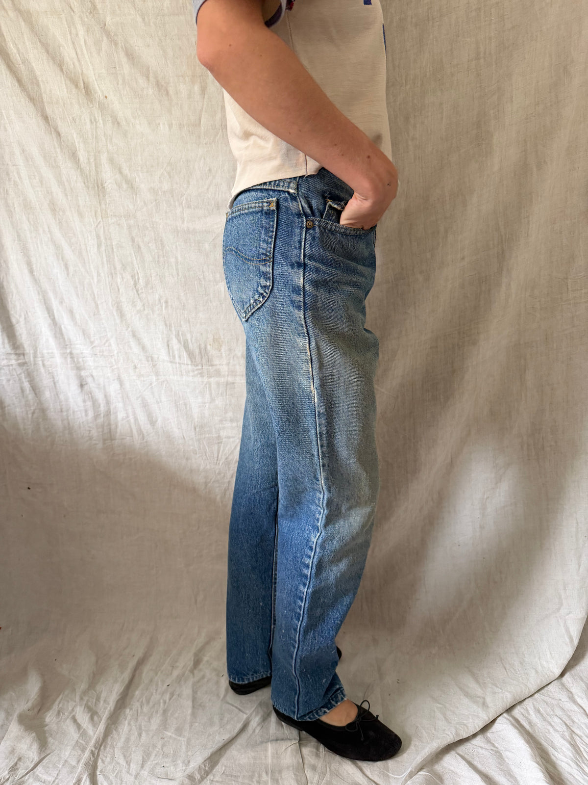 Bleached And Faded Lee Denim