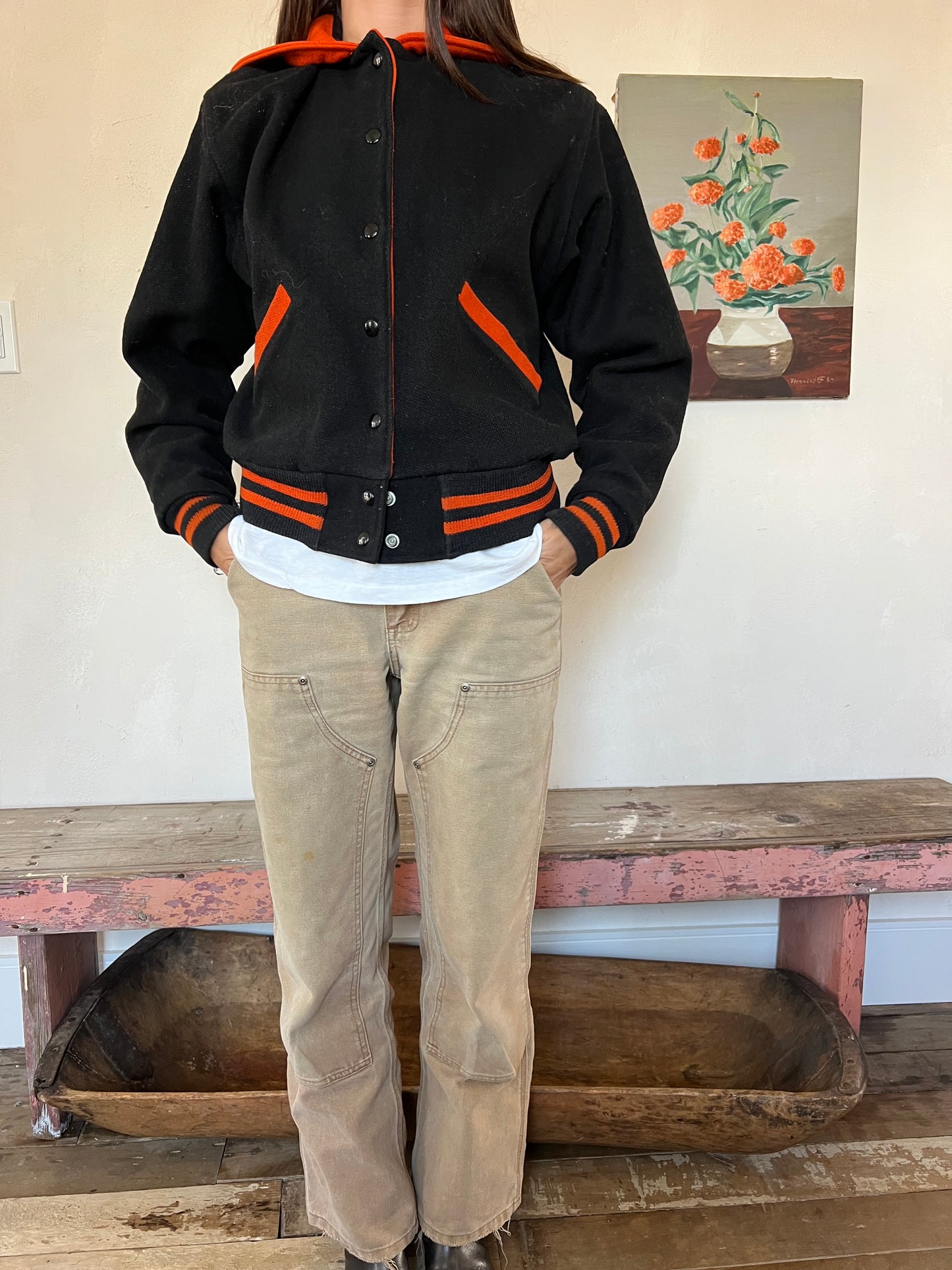 Black + Orange Cheerleading Jacket