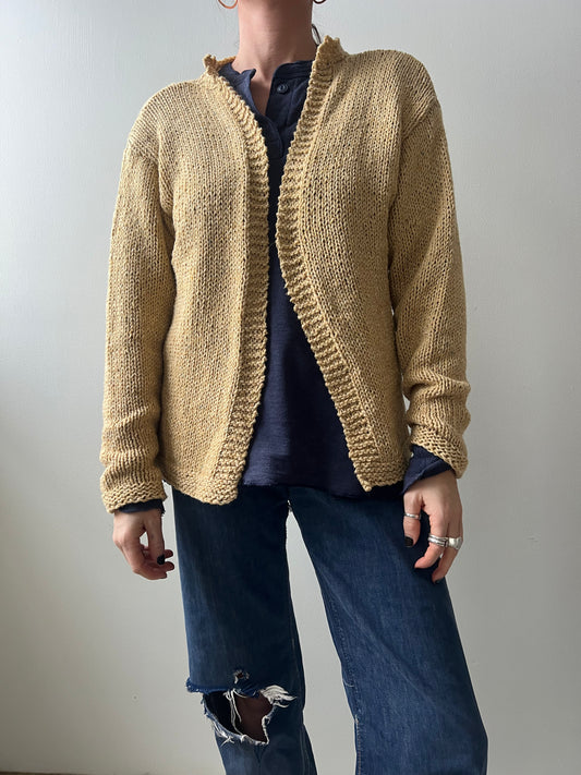 Faded Yellow Knit Cardigan