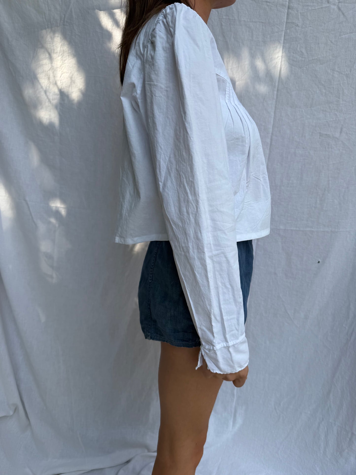 Antique Italian Cotton Cropped Blouse