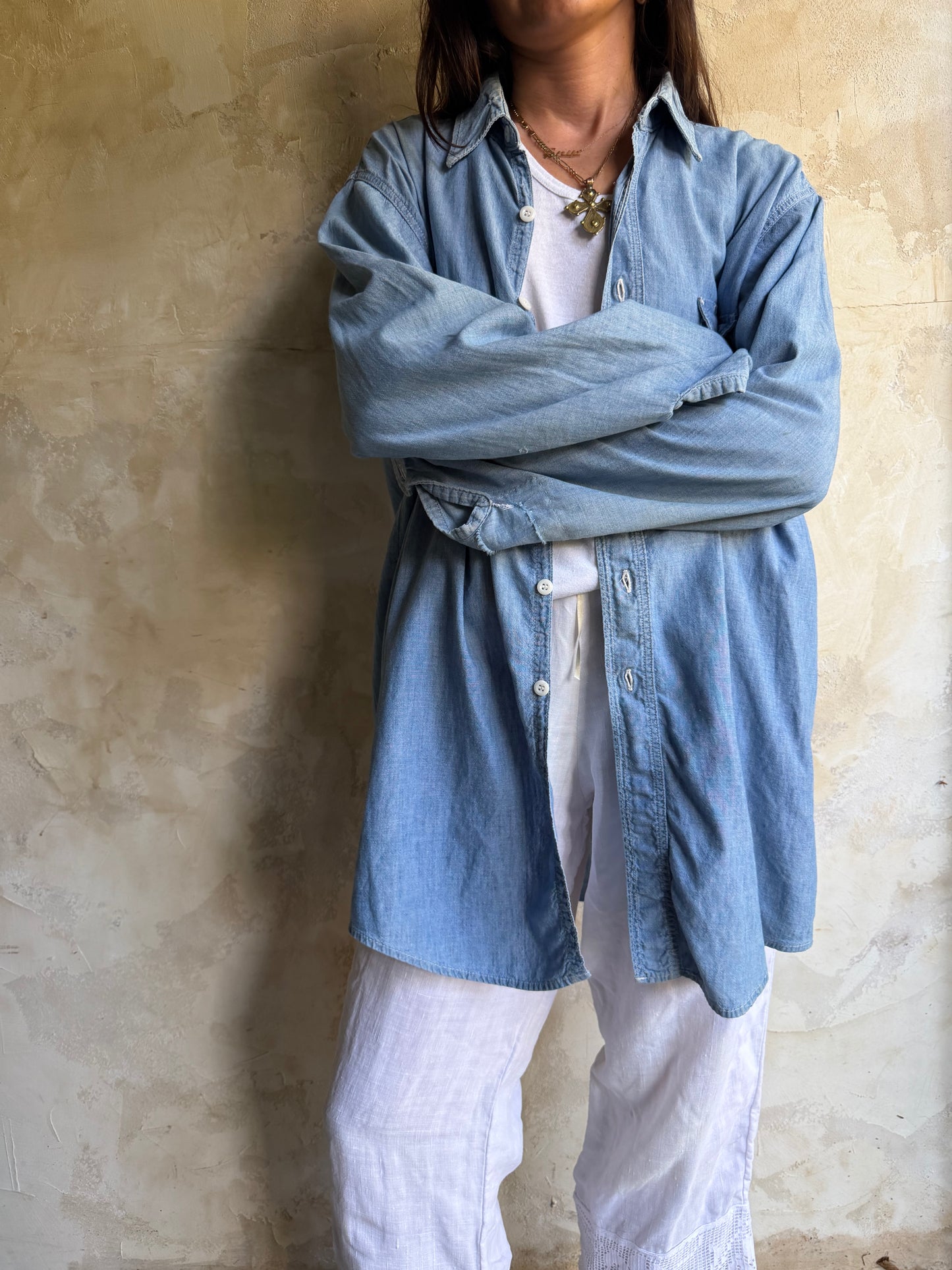 Super Thin Denim Button Up