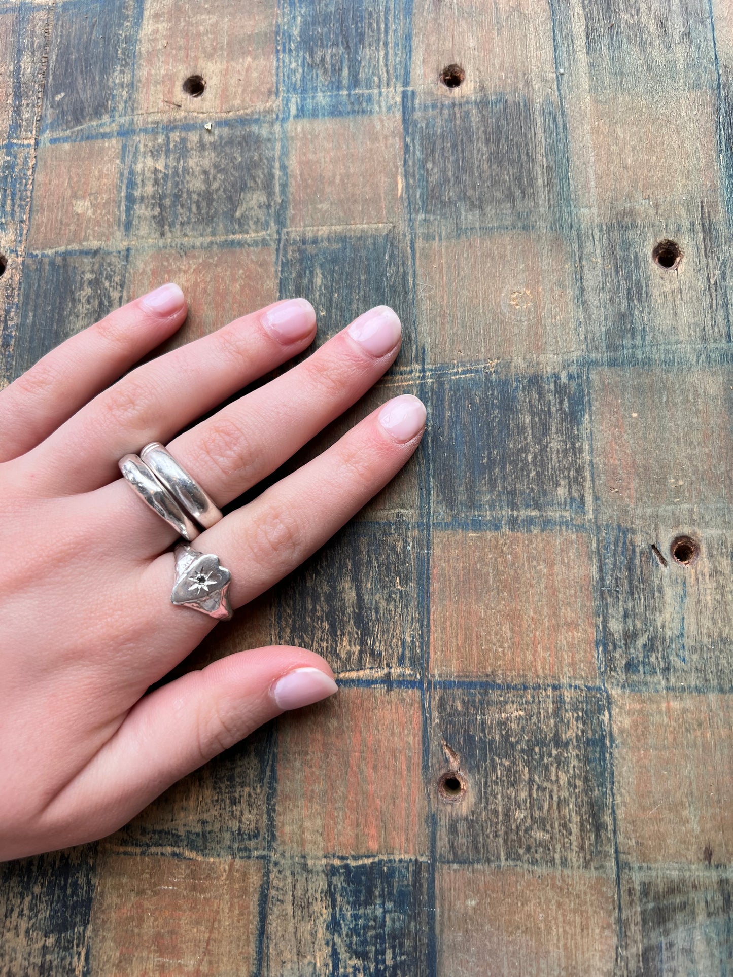 Heart Signet with Starset Sapphires by Rosalind Studio