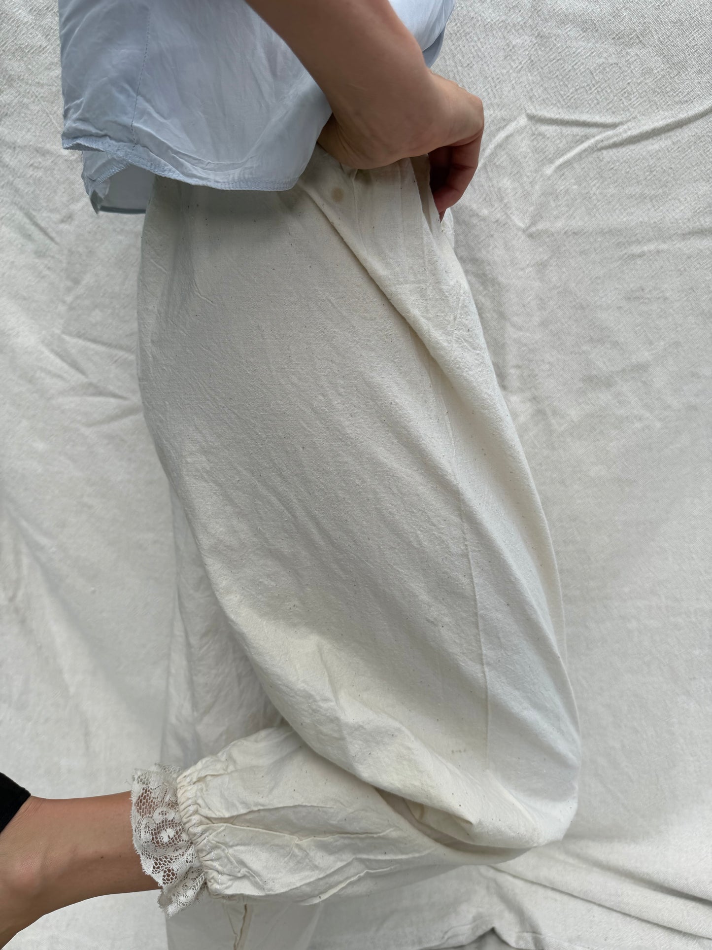 Cream Cotton Bloomer Pants