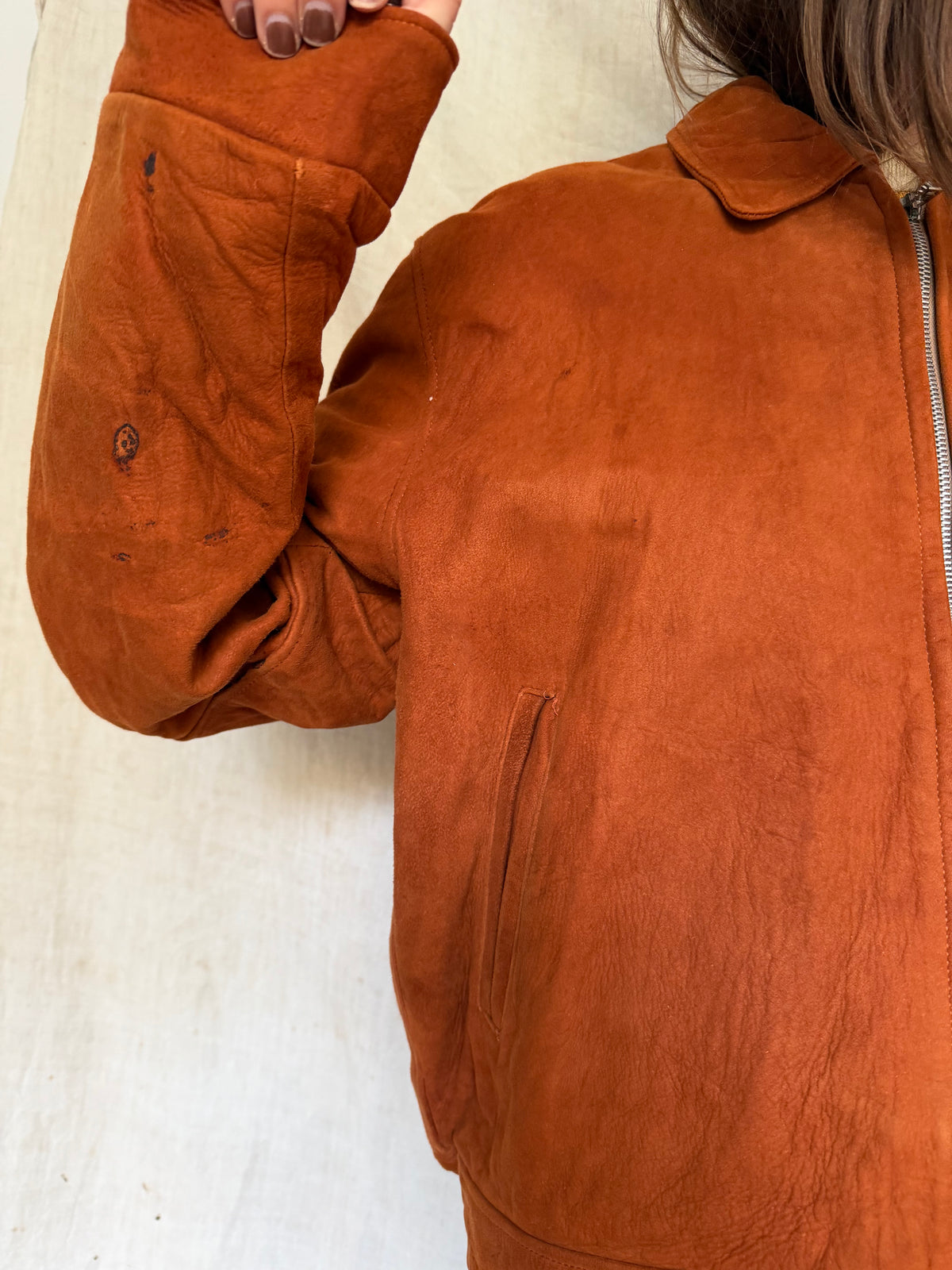 Rusty Orange Suede Jacket